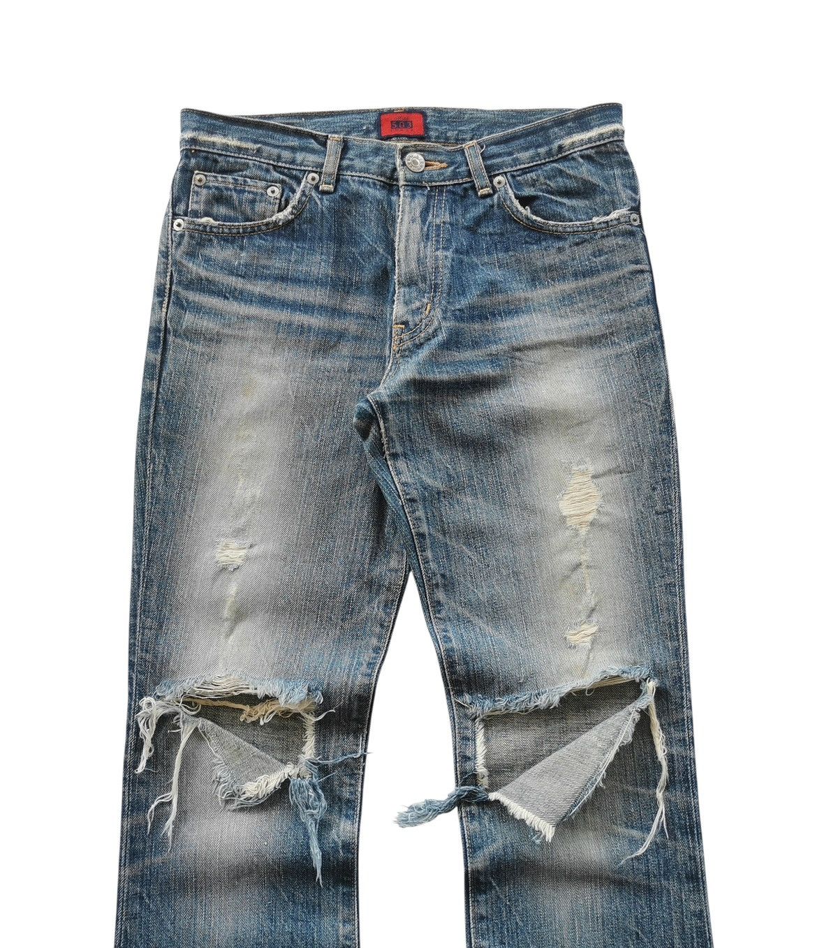 Tornado Mart Thrashed Miss Edwin Flare Denim Jeans Size 28" / US 6 / IT 42 - 2 Thumbnail