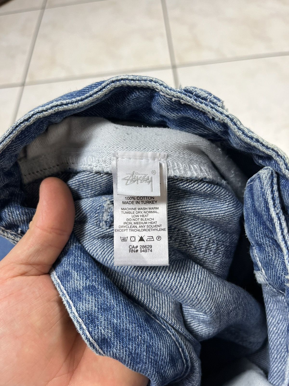 Stussy × Vintage Stussy workgear navy denim double knee baggy jeans pants 34 Size US 34 / EU 50 - 23 Thumbnail