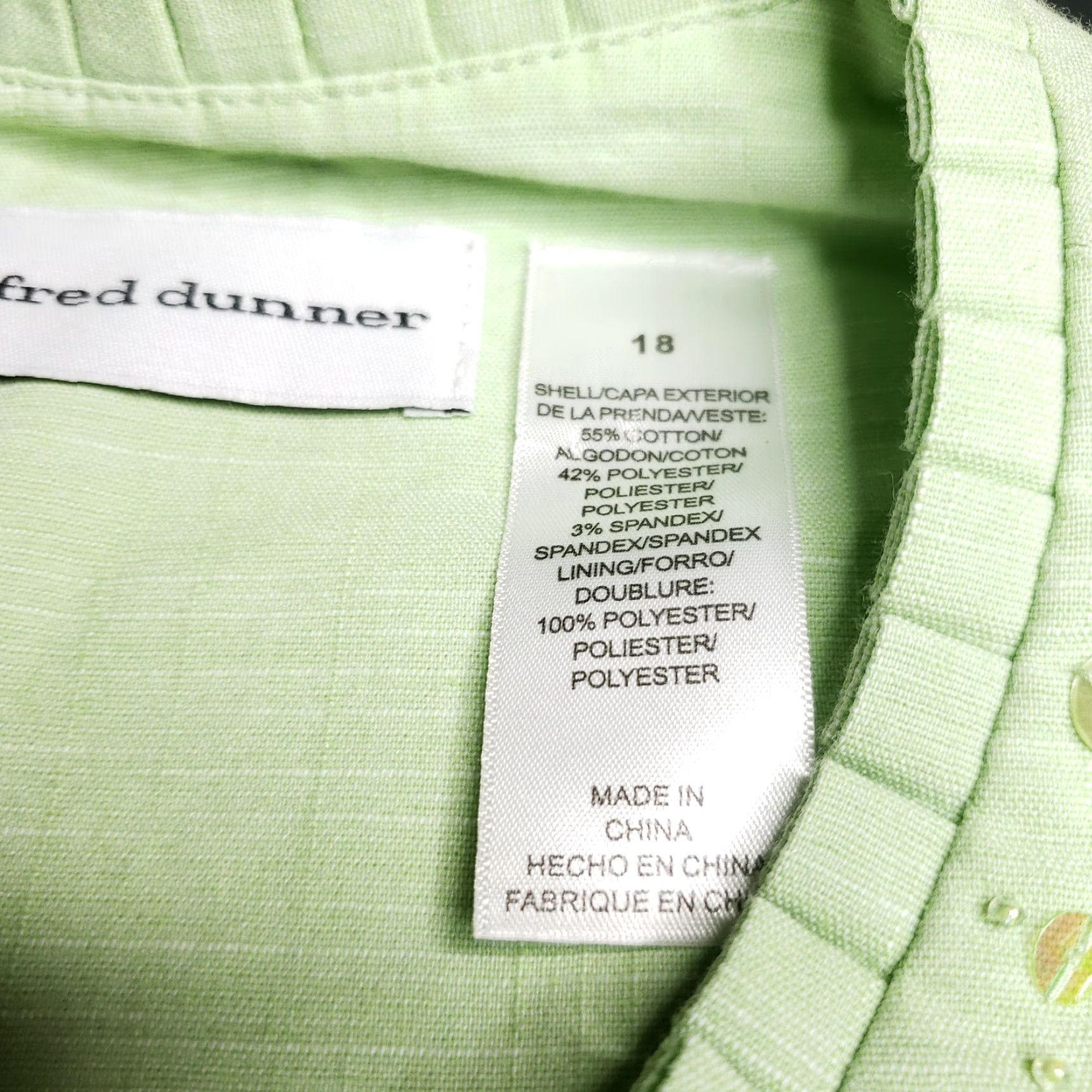 Vintage Alfred Dunner Primrose Garden Mint Size 18 Dress Career Jacket Blazer Plus Womens 55% Cotton 42% Polyester 3% Spandex Green Garden Buttoned Jacket NWT Size XXL / US 16-18 / IT 52-54 - 5 Thumbnail