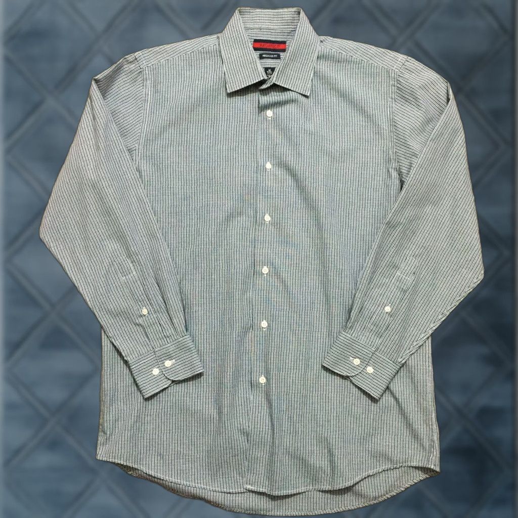 Architect Architect Shirt Mens Medium Regular Blue Plaid Long Sleeve Button-Up Size US M / EU 48-50 / 2 - 1 Thumbnail