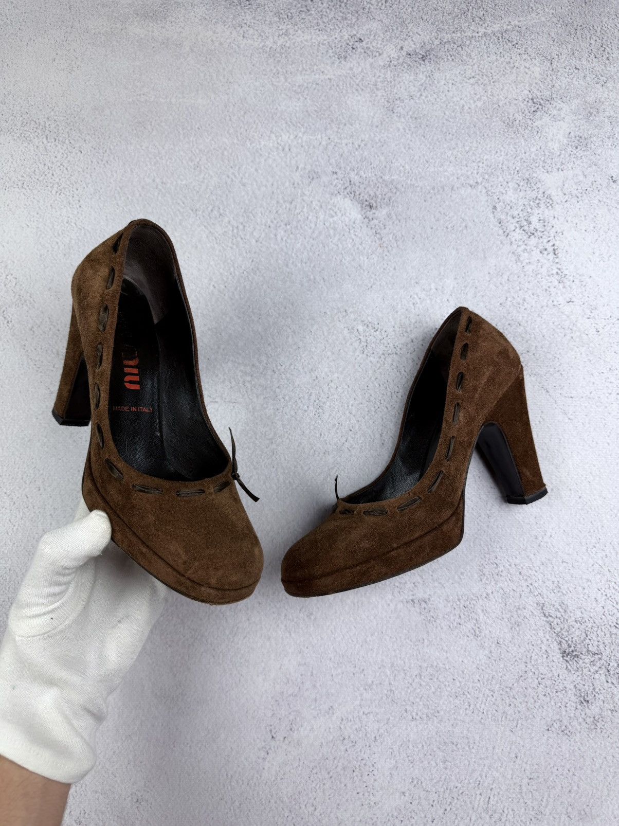 Miu Miu Archive Suede High Heel Pumps Brown EU 36 / US 6