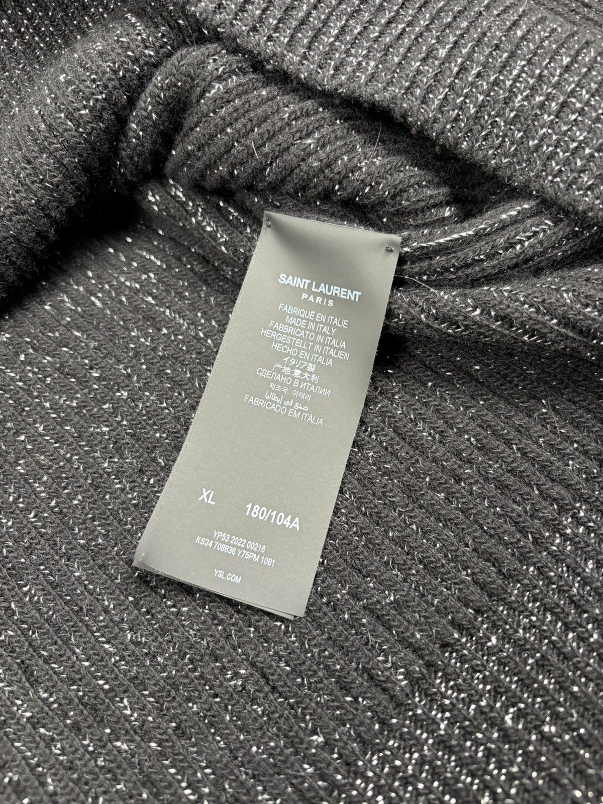 Saint Laurent Paris Metallic knit sweater Size US XL / EU 56 / 4 - 6 Thumbnail