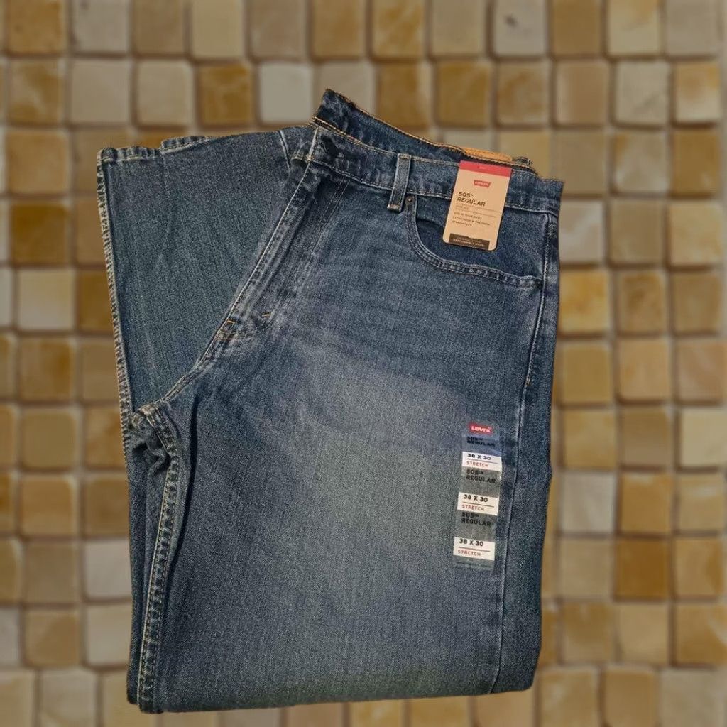 Levi's LEVI'S 505 Jeans Regular Fit Blue Denim Straight Leg 38x34 Men's Pants Size US 38 / EU 54 - 1 Preview