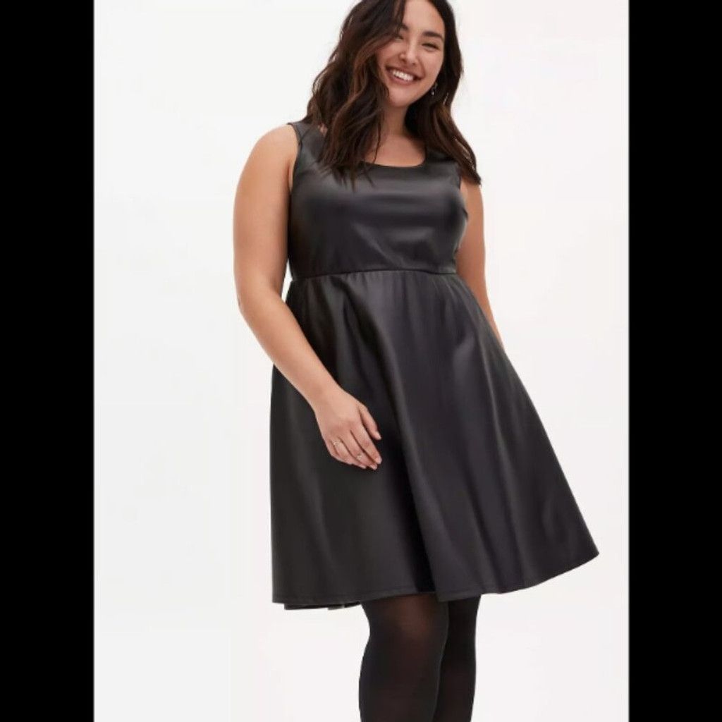Torrid NWT Torrid Black Sleeveless PU Leather Dress Size L / US 10 / IT 46 - 1 Thumbnail