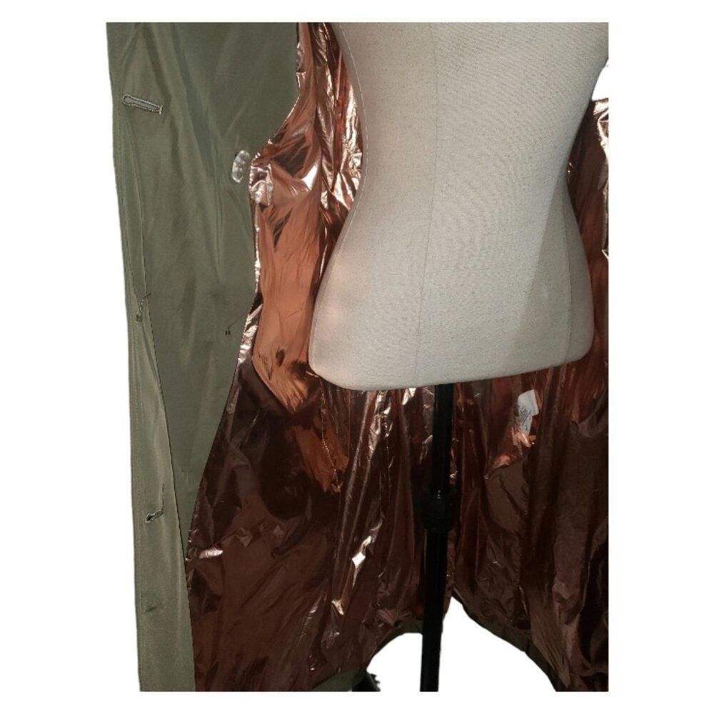 Designer CT1729 Avec Les Filles Army Green Metallic Lined Trench M Size M / US 6-8 / IT 42-44 - 7 Thumbnail