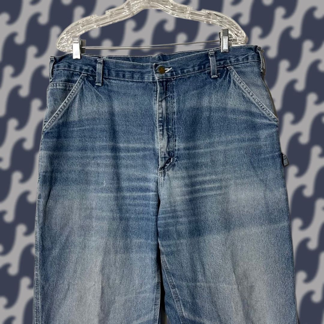 Carhartt Carhartt Jeans Carhartt Loose Original Fit Carpenter Jeans Mens 38x34 Blue Denim Distressed Straight Relaxed 5-Pocket Logo Denim Mens Size US 38 / EU 54 - 1 Thumbnail