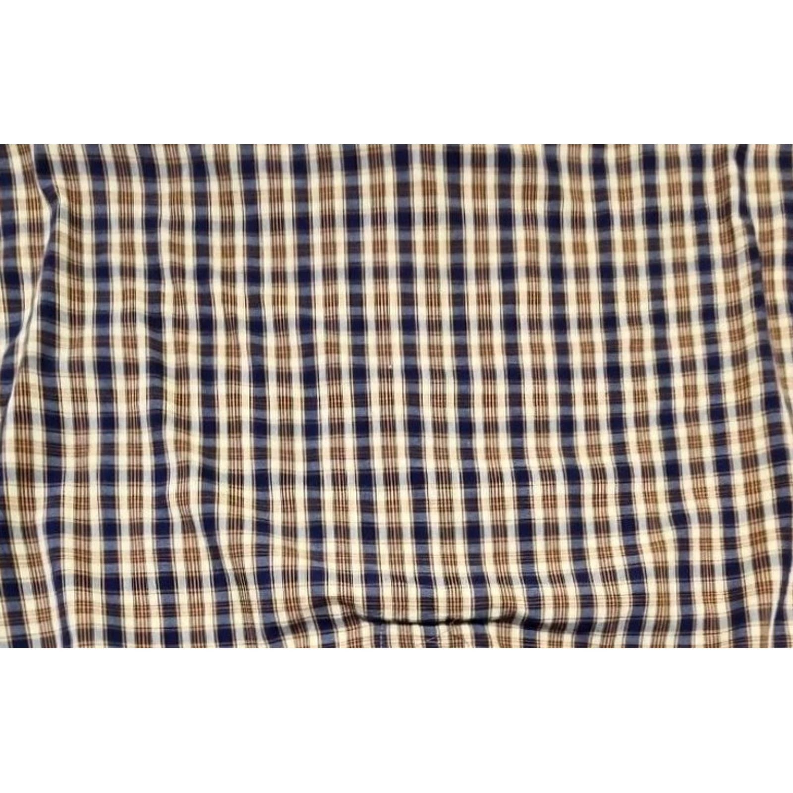 Vintage Mens 3XL Plaid Utility Shirt Short Sleeve Brown Blue Button Down Collared Cotton Outdoor Pockets Size US XXL / EU 58 / 5 - 6 Thumbnail
