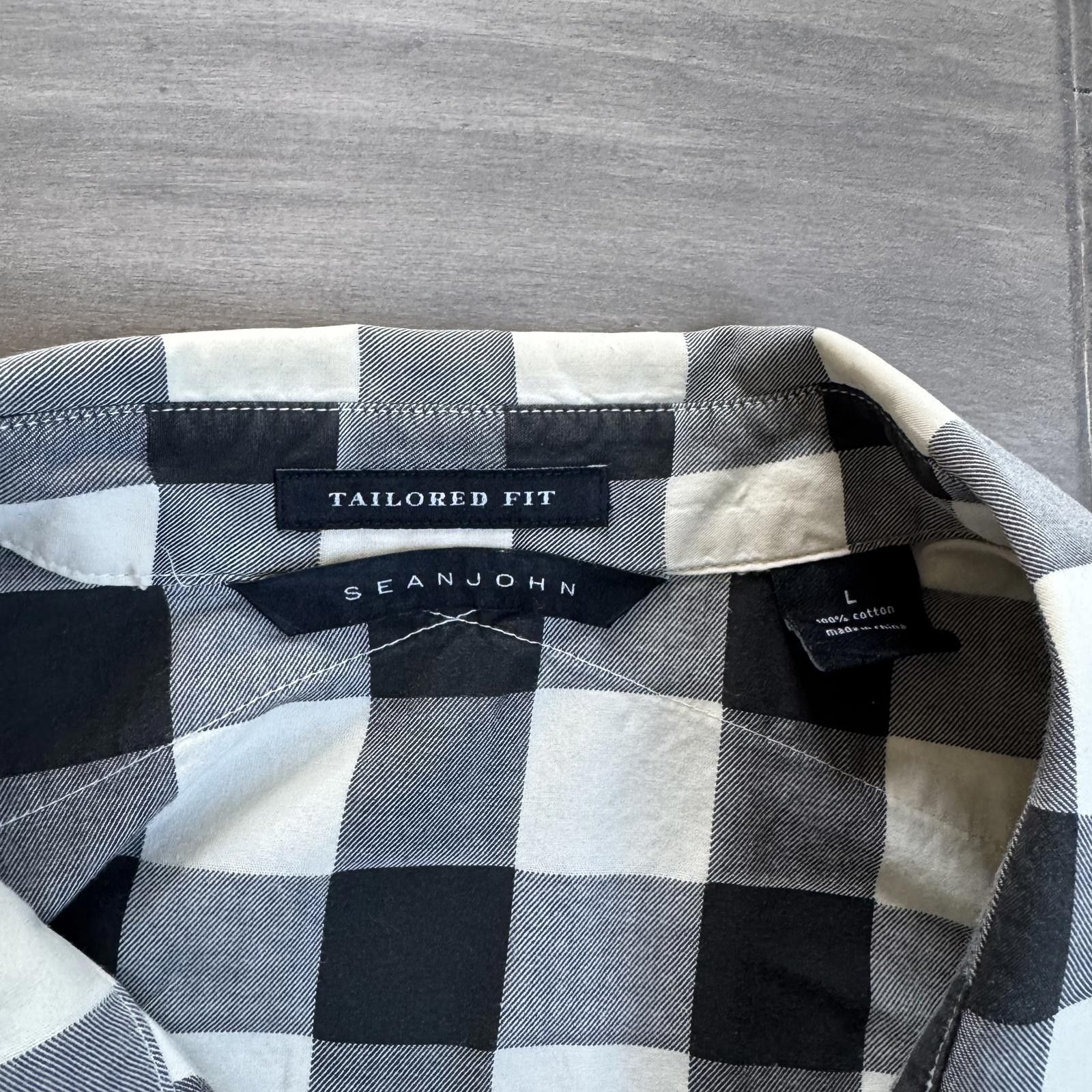 Sean John Sean John Tailored Fit Black & White Checkered Long Size L Size US L / EU 52-54 / 3 - 2 Thumbnail