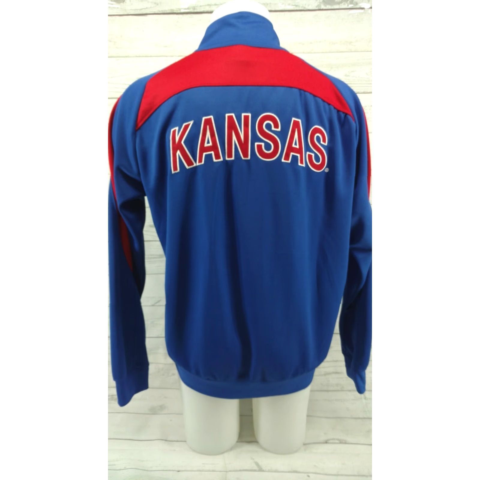 Vintage Colosseum Athletics Fullzip Mens Large Blue University of Kansas Jayhawks Jacket Sports NCAA Championship Size US L / EU 52-54 / 3 - 5 Thumbnail