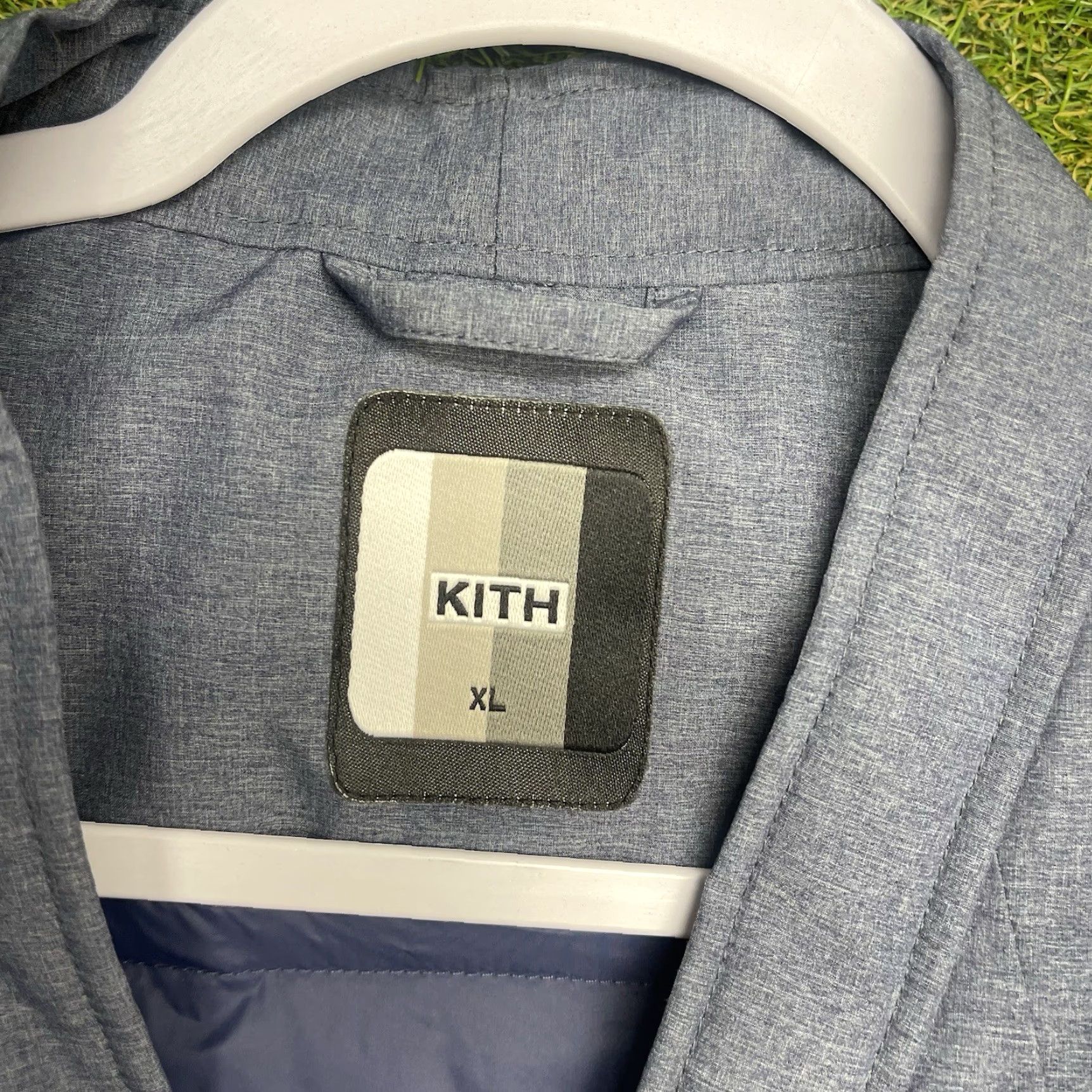 Kith KITH Jacket Mens XL Ericcon Tech Blazer Navy Melange Snap Close Puffer Sleeve Size 46R - 6 Thumbnail