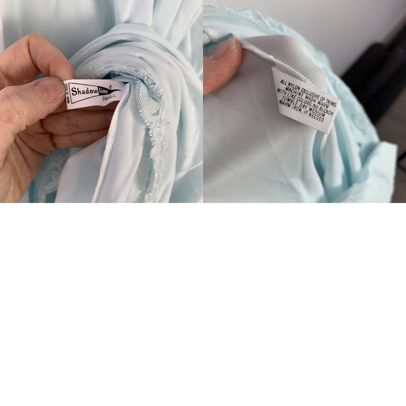 Vintage VINTAGE Shadowline Nightgown Women's S Blue Nylon Lace Button Front Long Sleeve Nightgown Size S / US 4 / IT 40 - 8 Thumbnail