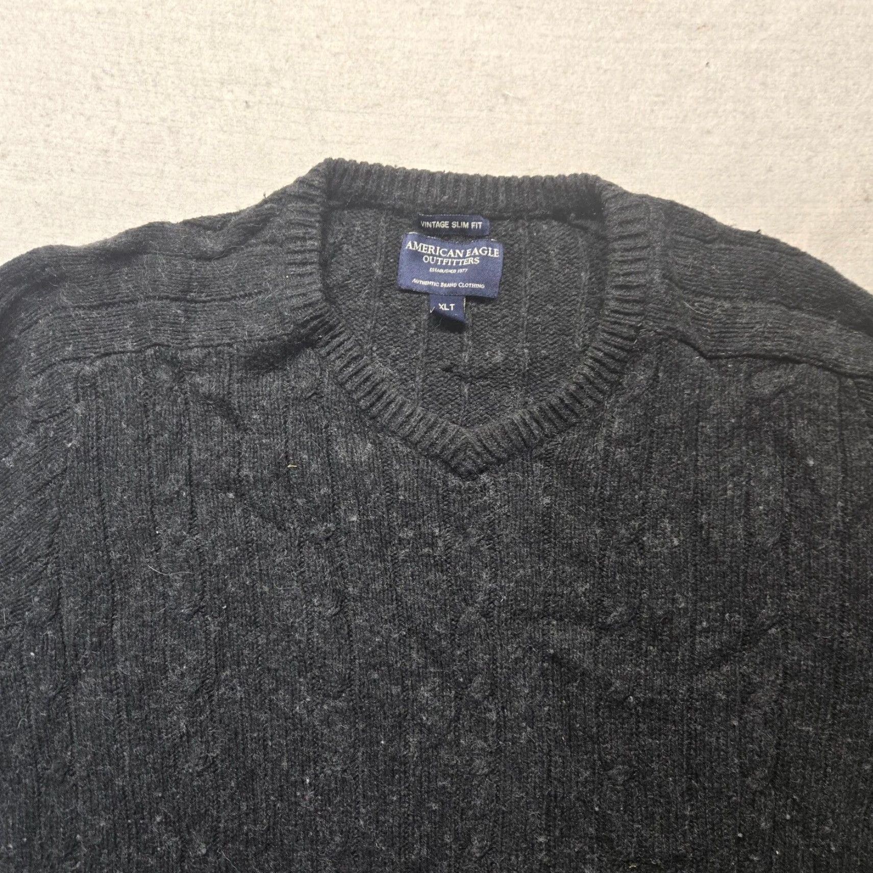 American Eagle Outfitters VINTAGE American Eagle Men's Sweater Long Sleeve Crew Neck Pullover All Seasons Black XLT Tall Size US XL / EU 56 / 4 - 2 Thumbnail