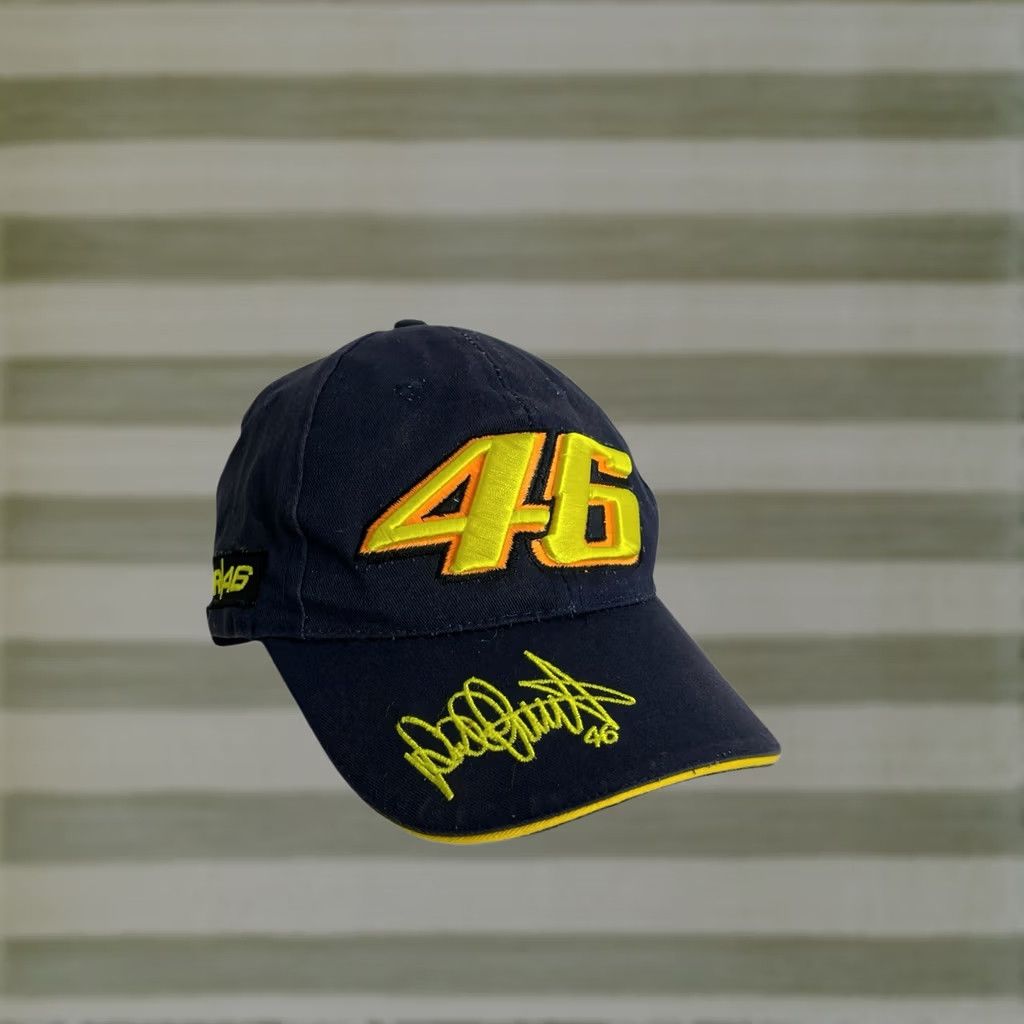 Valentino Valentino Rossi VR 46 Motorcycle The Doctor Cap Hat Snapback Adjustable Dark Blue Cotton Men One Size Mockup Hanldeboard Size ONE SIZE - 1 Thumbnail