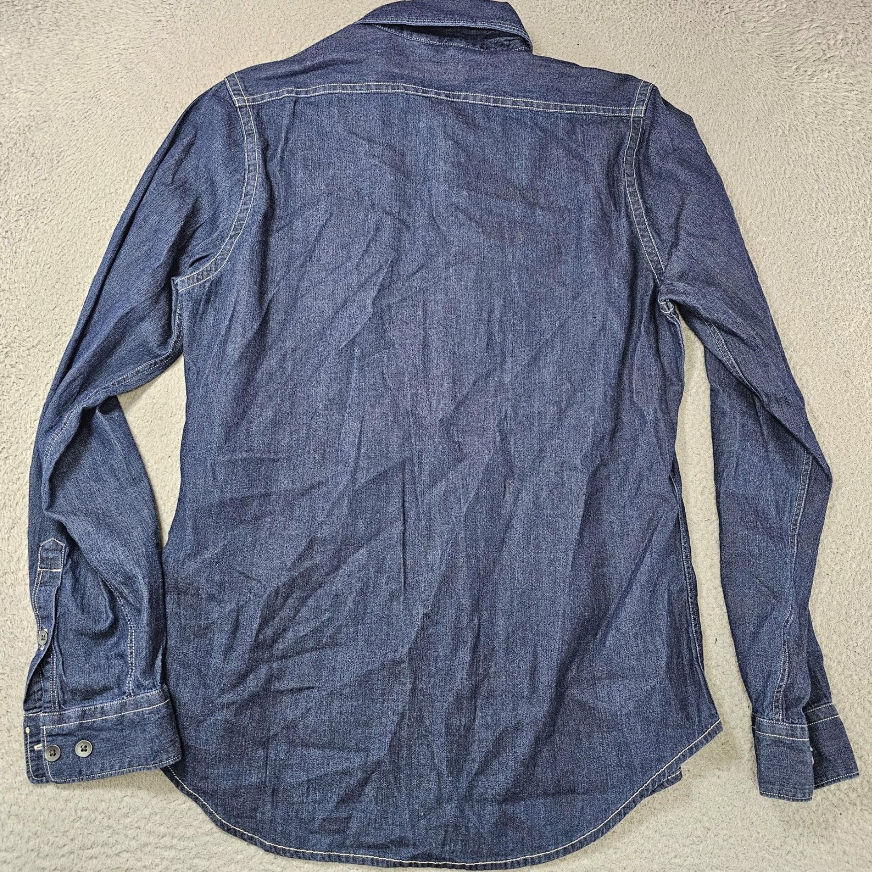 Express Express Denim Shirt Mens Small Blue Long Sleeve Button Front Pockets Casual Size US S / EU 44-46 / 1 - 5 Thumbnail