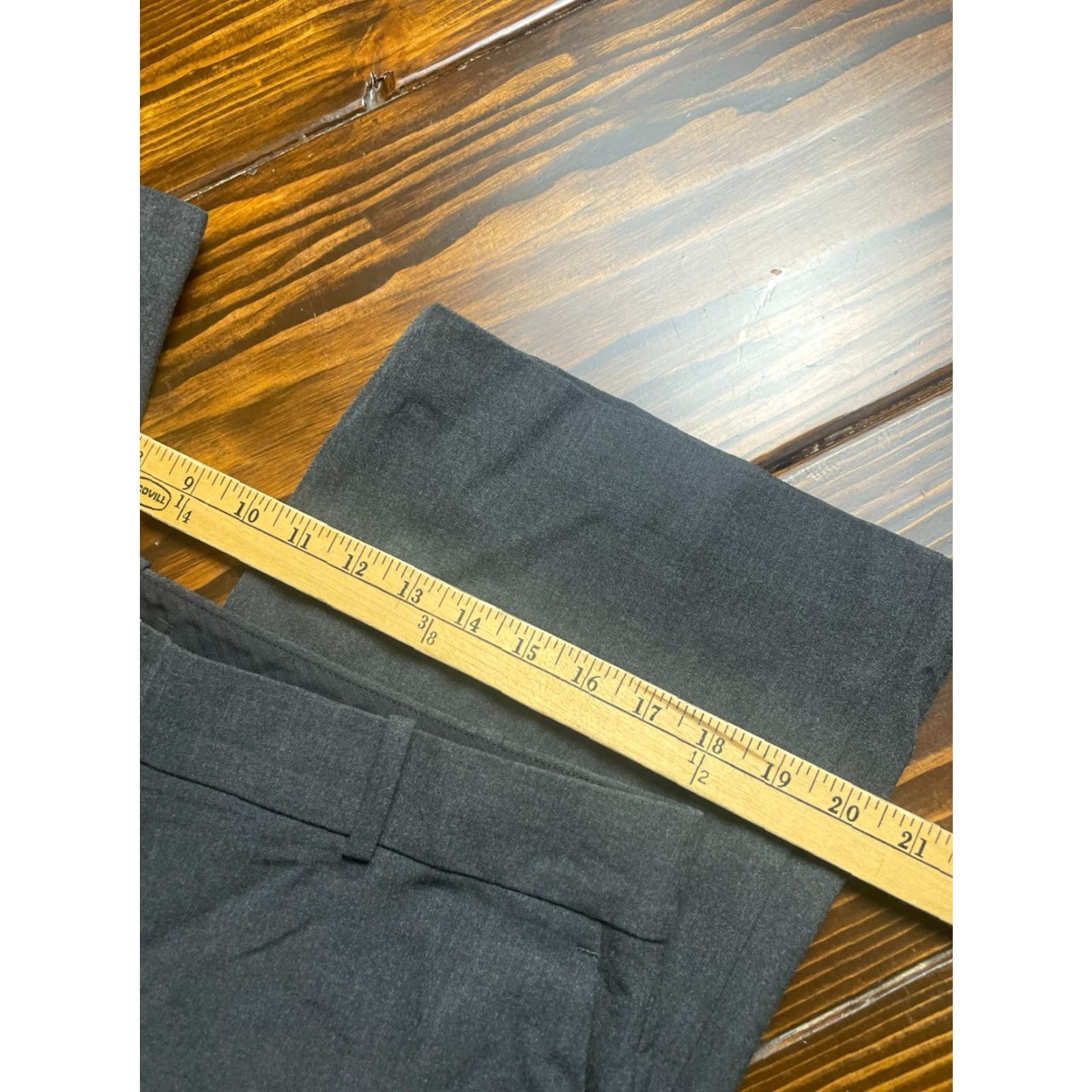 Ann Taylor Ann Taylor Women's Pants Dress Pants, Size 14, Gray, Ann Fit, Straight Leg, Flat Front, Inseam 32 in, Polyester Blend, Hook & Eye, Regular Size 25" / US 0 / IT 36 - 4 Thumbnail