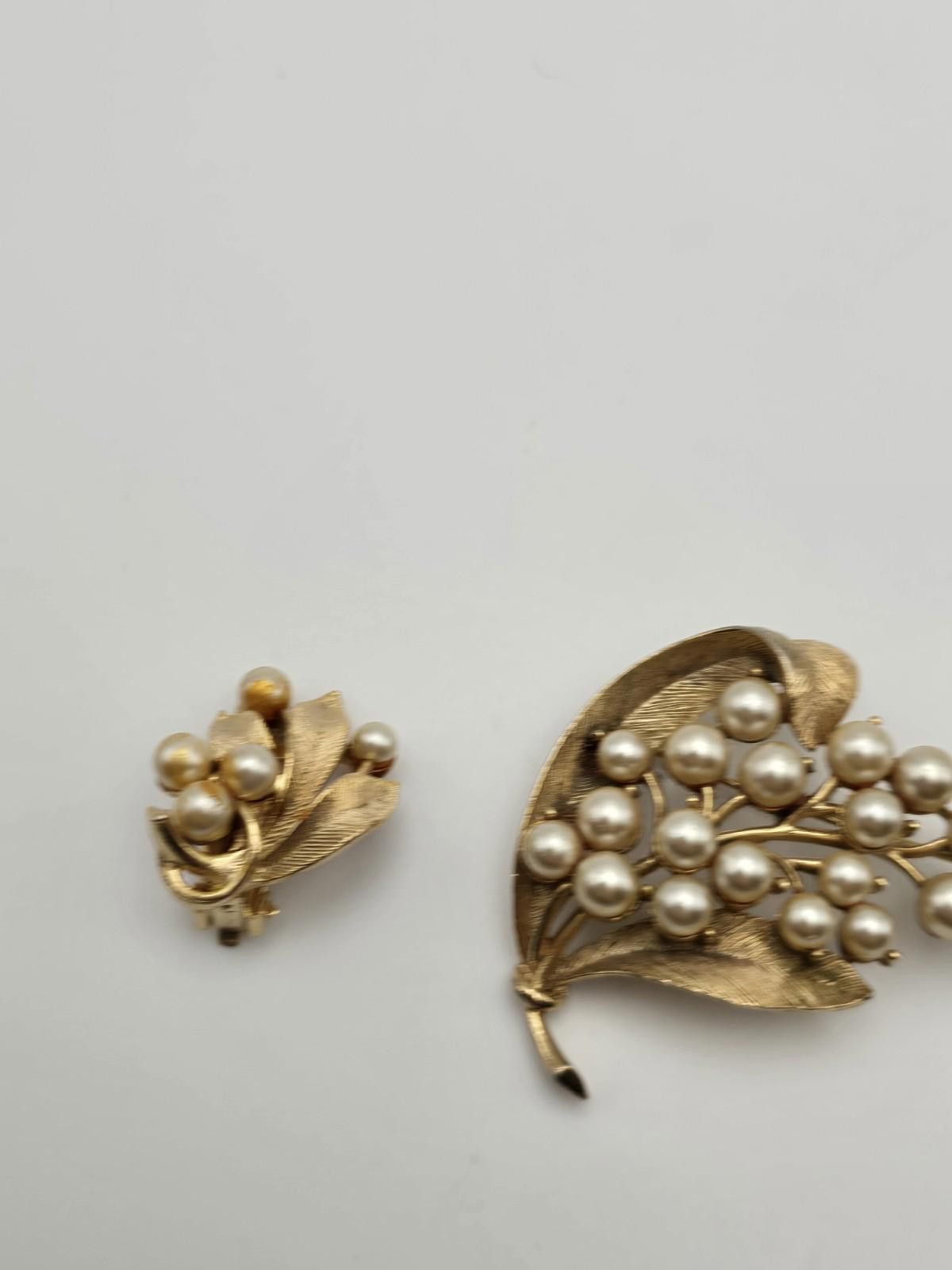 Other Vintage Lisner Faux Pearl Brooch & Earring Set Size ONE SIZE - 2 Thumbnail
