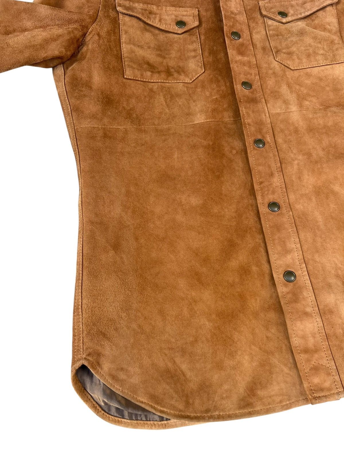 Leather United Arrows Goatskin Suede Leather Western Shirt Size US S / EU 44-46 / 1 - 8 Thumbnail