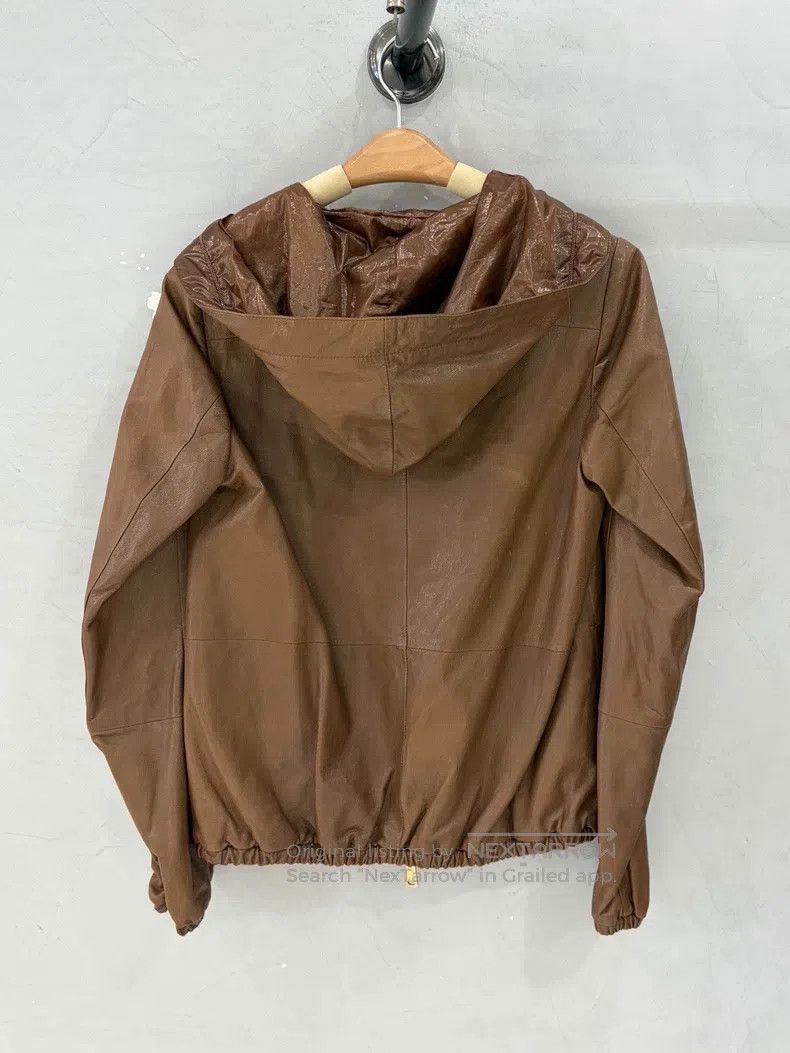 Brunello Cucinelli Brunello Cucinelli Leather Jacket with Beaded Hat Size XXS / US 00 / IT 34 - 2 Thumbnail