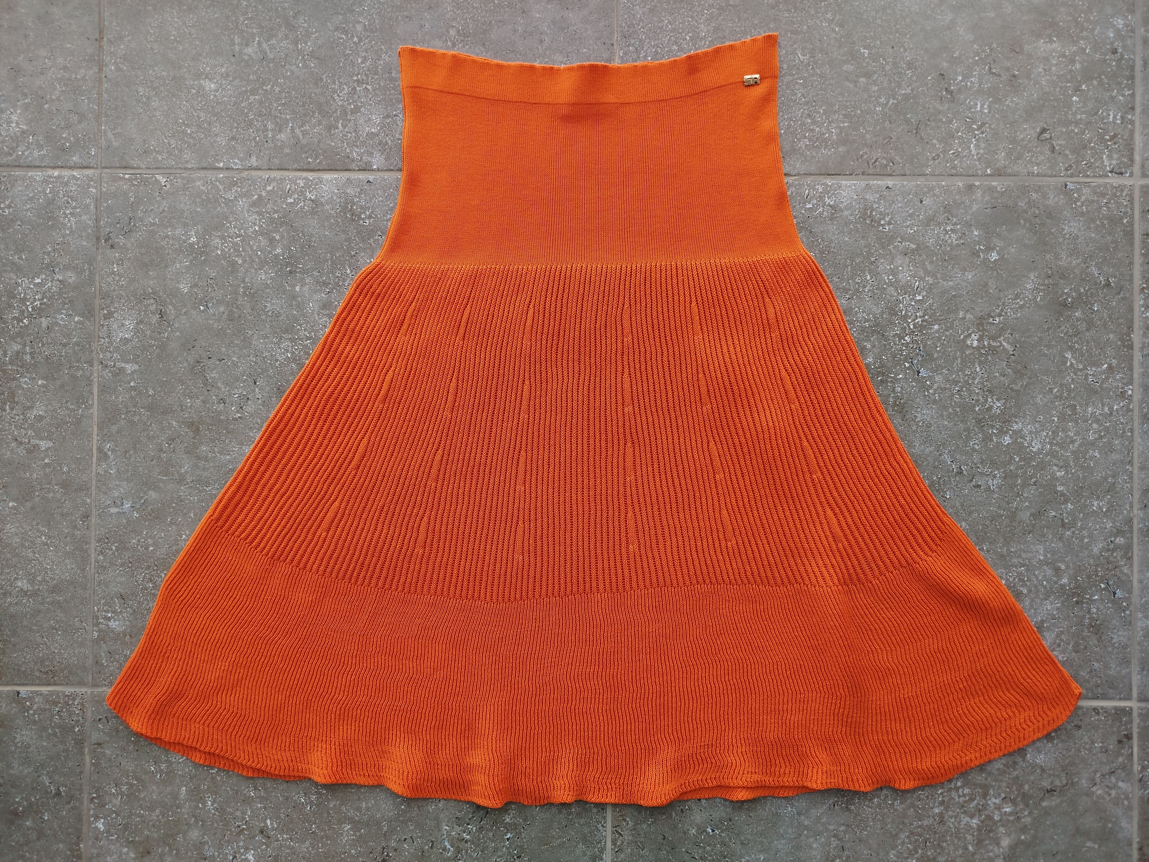 Sonia Rykiel Skirt Elastic Waist Knee Lingth Ribbed Knit Cotton Size 44 Size 32" / US 10 / IT 46 - 10 Thumbnail