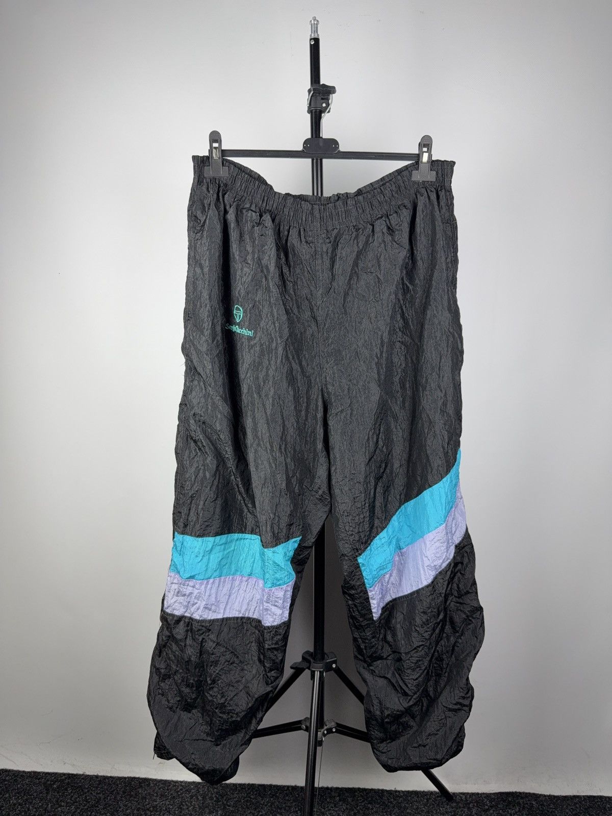 Sergio Tacchini Vintage Sergio Tacchini Crinkle Nylon Track Pants Y2K L Size US 36 / EU 52 - 1 Thumbnail