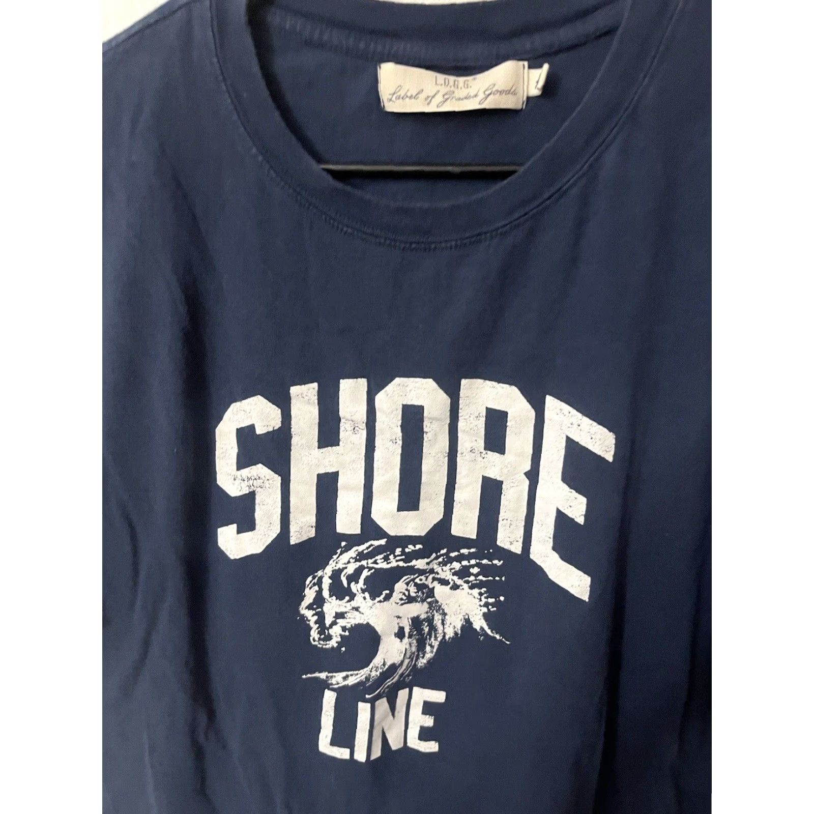 H&M VINTAGE H&M Shirt Mens L Navy Blue Graphic Print 90s Retro Cotton Short Sleeve T-Shirt Warmer Weather/All Seasons Mens Size US L / EU 52-54 / 3 - 2 Thumbnail