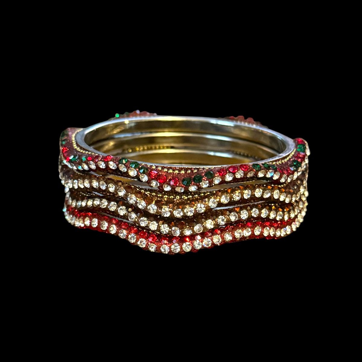 Other Assorted multicolor wavy rhinestone bangle bracelets Size ONE SIZE - 1 Thumbnail