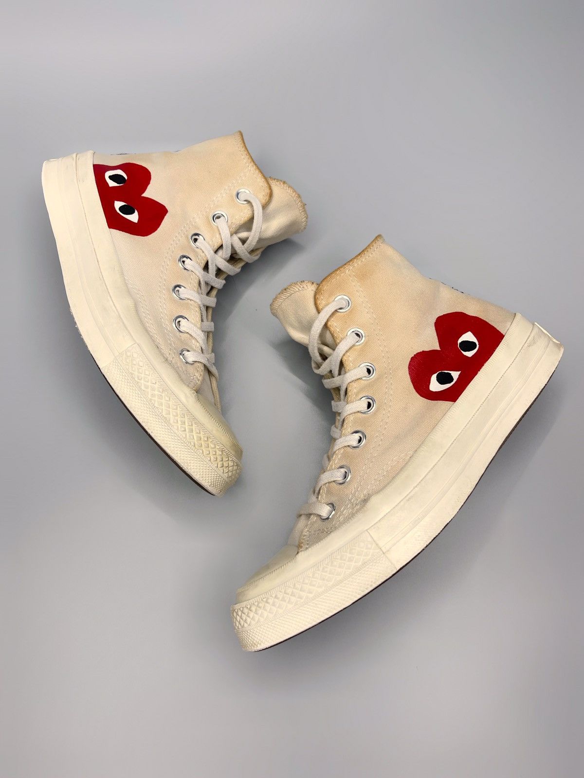 Comme des Garcons × Comme des Garcons PLAY × Converse Comme Des Garcons Play x Converse Hi-Top Sneakers Size US 7.5 / IT 37.5 - 4 Thumbnail
