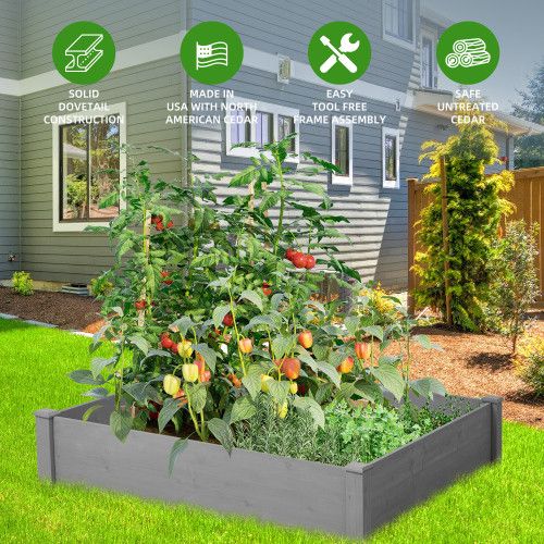 Designer × Homemade Raised Garden Bed 48x48x10'', Outdoor Wood Planter Box Over Size US L / EU 52-54 / 3 - 4 Thumbnail