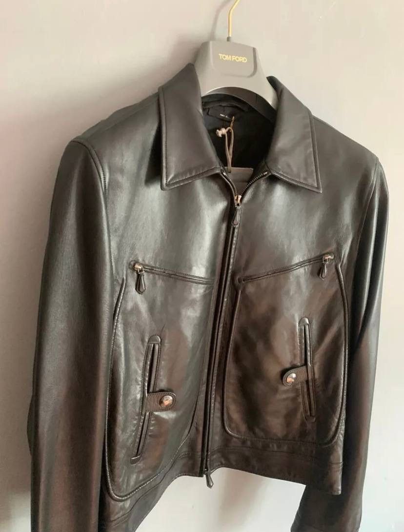 Tom Ford Tom Ford Jacket Leather Motorcycle Black Zip Size:48 IT Size US M / EU 48-50 / 2 - 5 Thumbnail