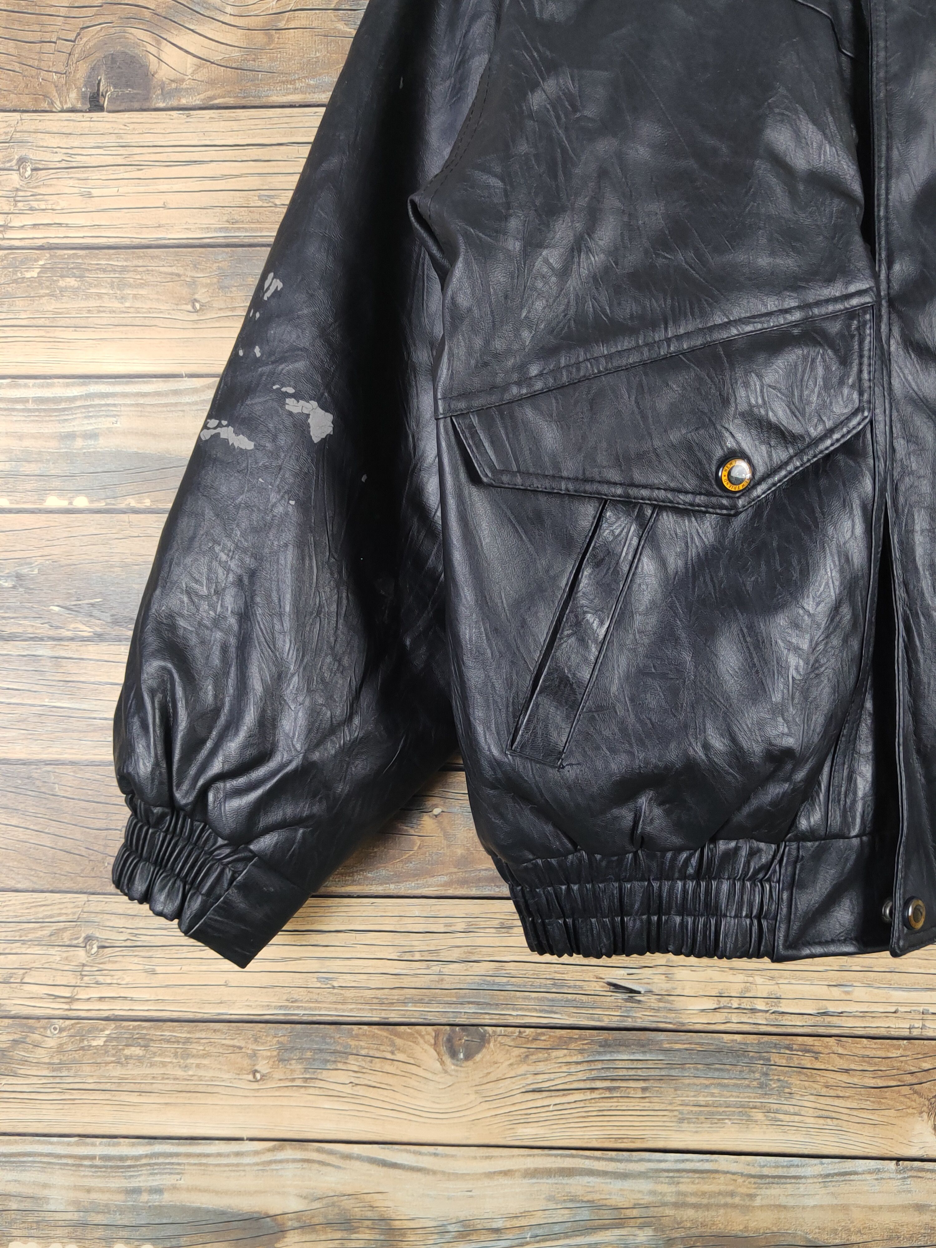 Genuine Leather Actiman Black vintage Leather Jackets #W1118 Size US L / EU 52-54 / 3 - 6 Thumbnail