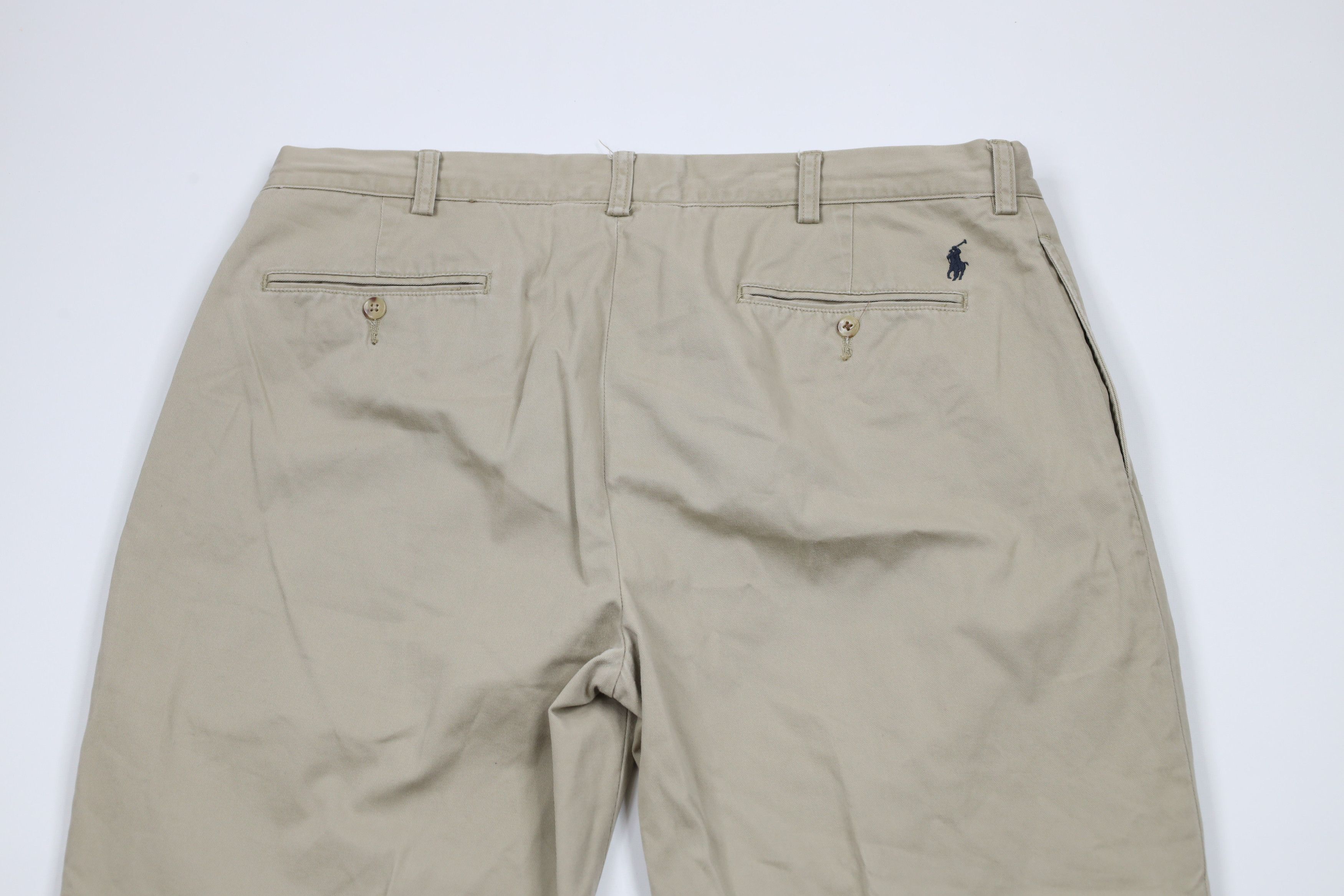 Ralph Lauren × Vintage Vintage 90s Ralph Lauren Pleated Wide Leg Chino Pants Beige Size US 38 / EU 54 - 11 Thumbnail