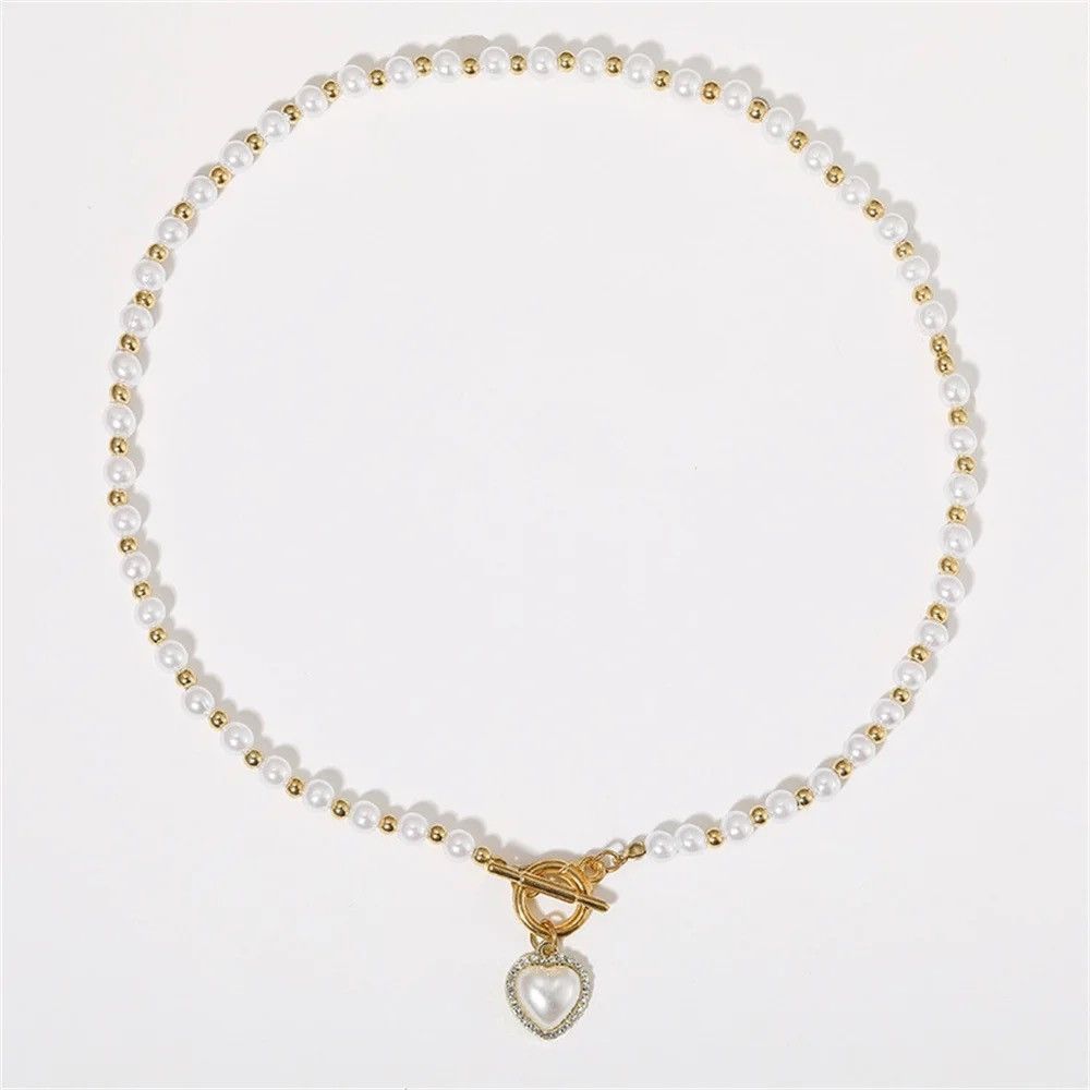 Jewelry Pearl Heart Necklace Size ONE SIZE - 1 Thumbnail