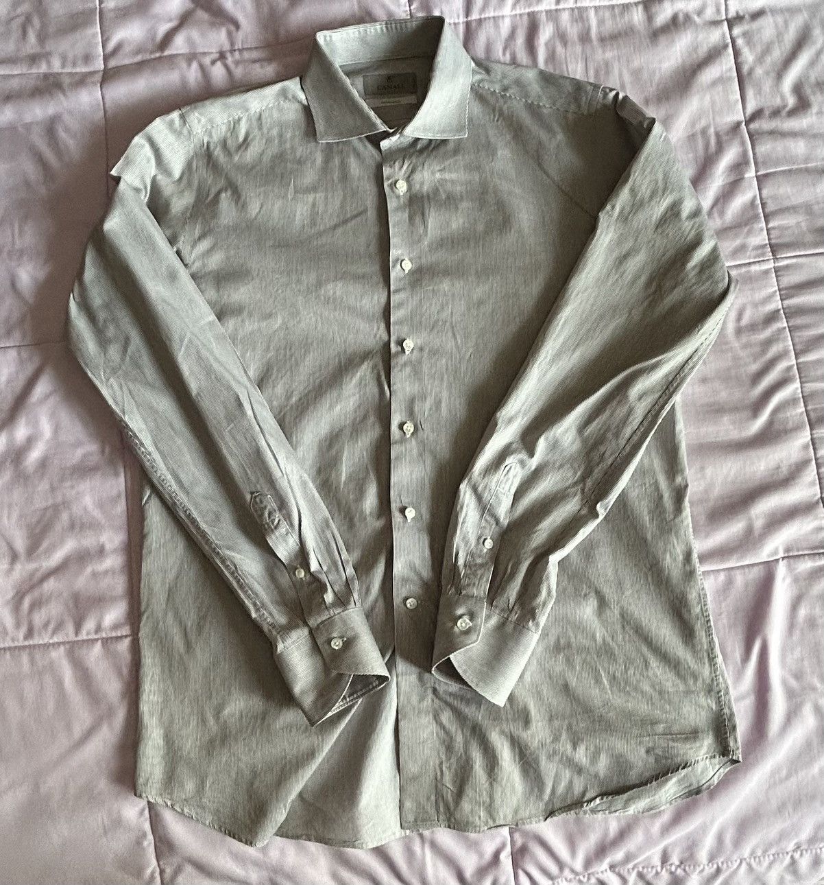 Canali Canali Impeccabile Mens Shirt 16.5/42 Slim Made in Italy Size US L / EU 52-54 / 3 - 3 Thumbnail
