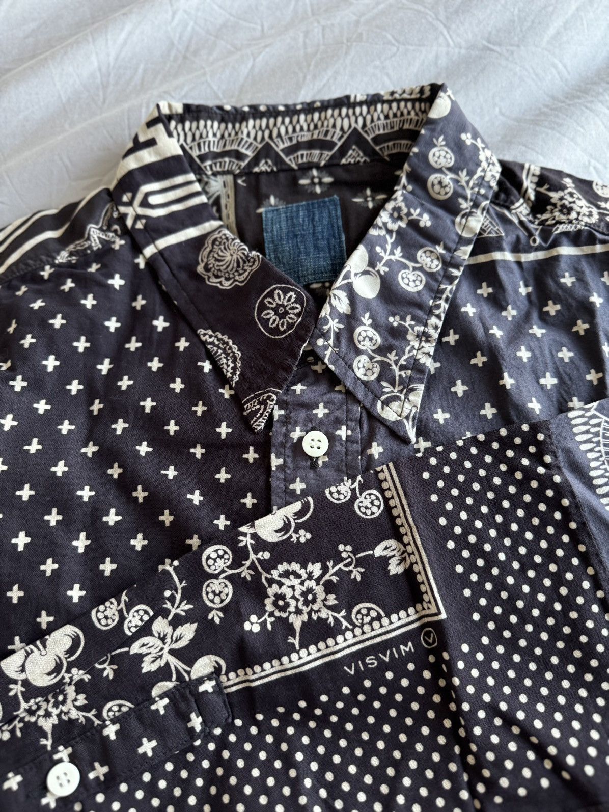 Visvim [New] ICT Visvim Black Bandana mud-dyed L/S shirt Size US XXL / EU 58 / 5 - 1 Thumbnail