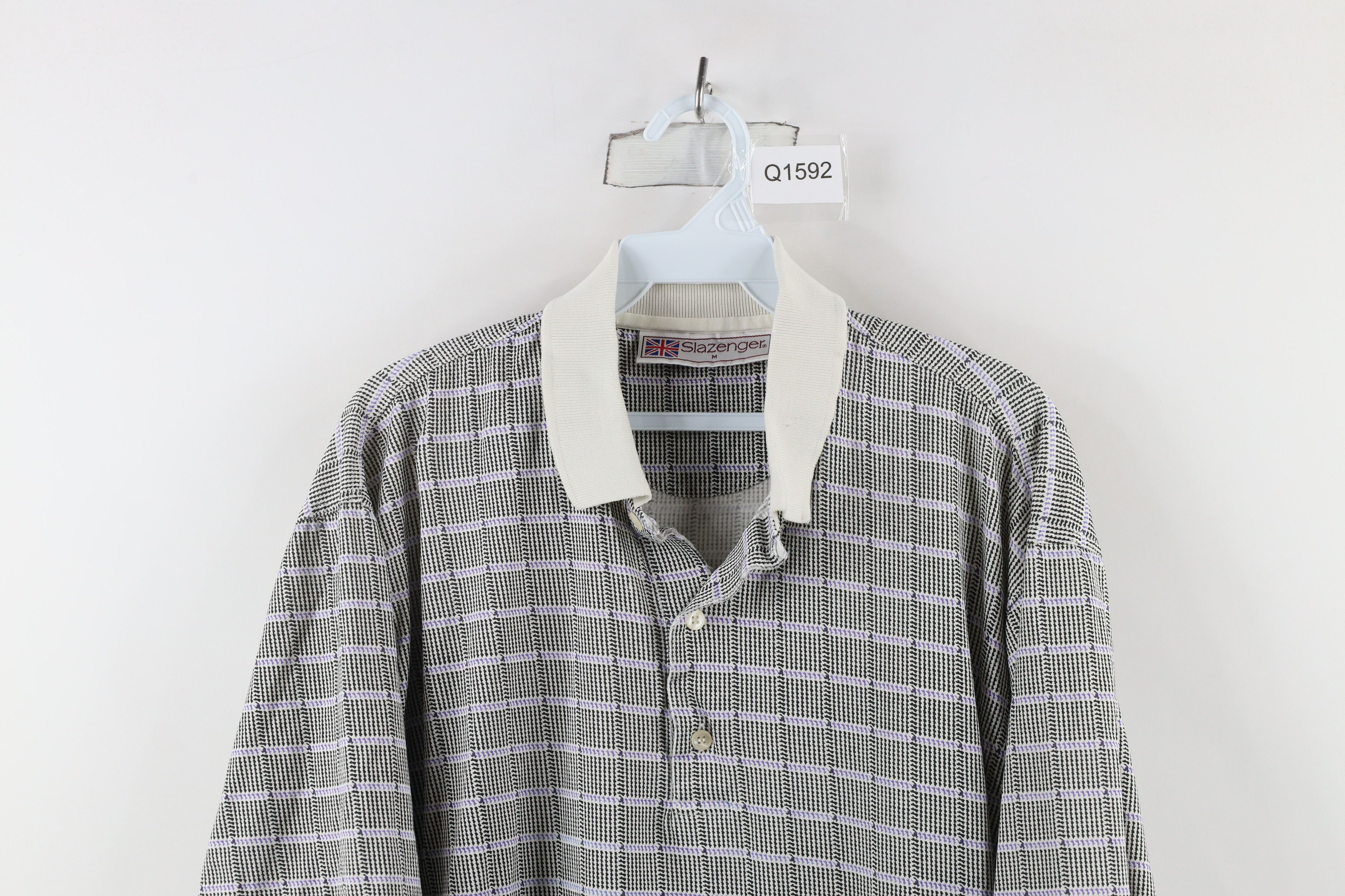 Vintage Vintage 90s Streetwear Houndstooth Checkered Golf Polo Shirt Size US M / EU 48-50 / 2 - 2 Thumbnail