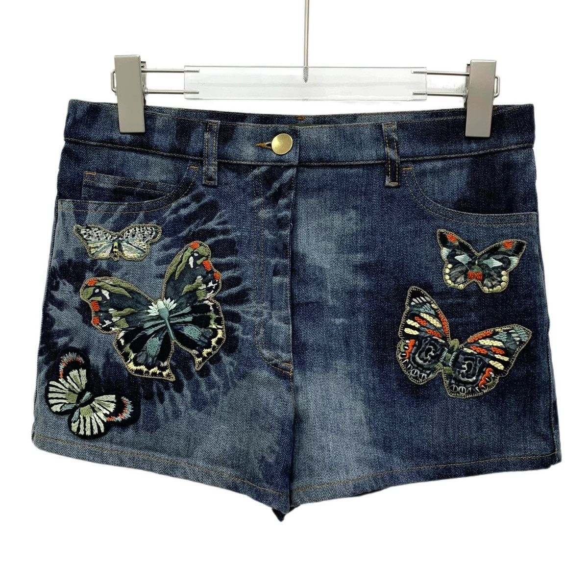 Valentino Valentino Navy Blue Butterfly Denim Casual Shorts K26WX Size 27" / US 4 / IT 40 - 1 Thumbnail