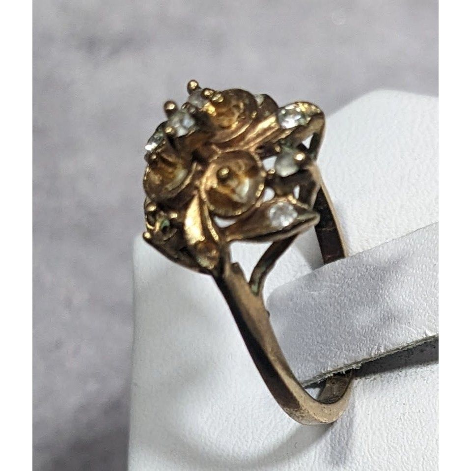 Other Vintage Elegant DAC Signed Fold Tone Floral Ring Size 8 Size ONE SIZE - 7 Thumbnail