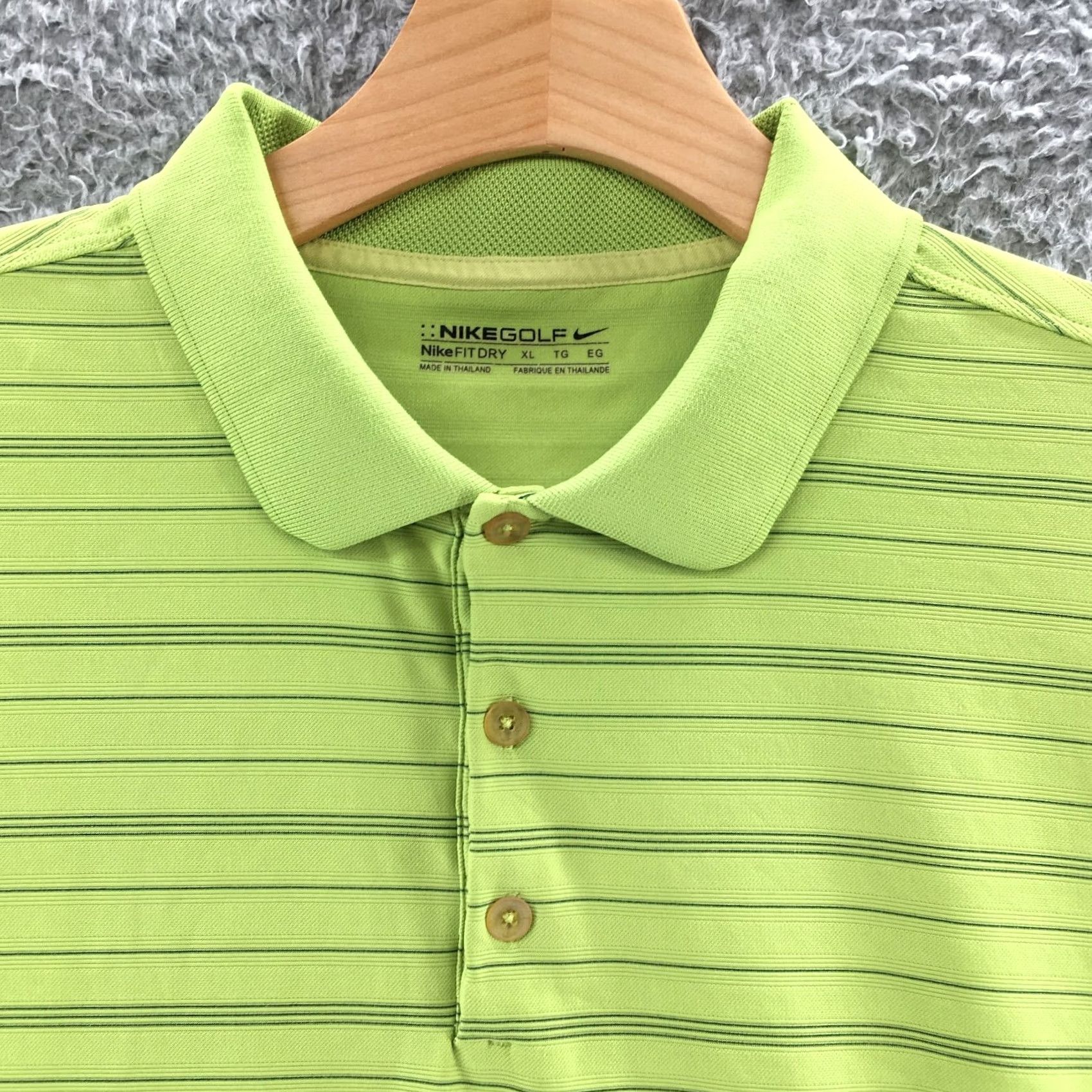 Nike Nike Golf Shirt Mens XL Green Polo Pinstriped Short Sleeve Casual Sports Buttons Size US XL / EU 56 / 4 - 4 Thumbnail