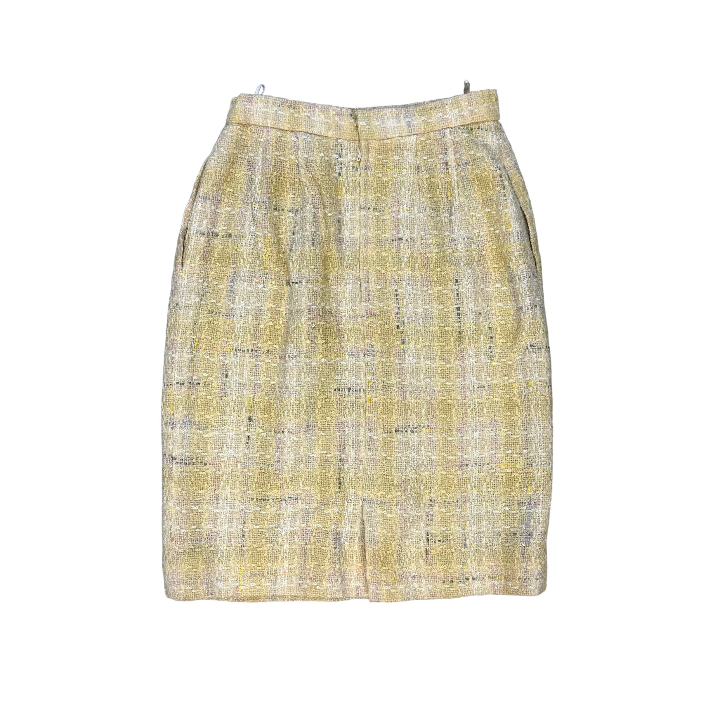 Courreges COURREGES PARIS YELLOW TWEED SKIRTS #7735-167 Size 24" / US 00 / IT 34 - 6 Thumbnail