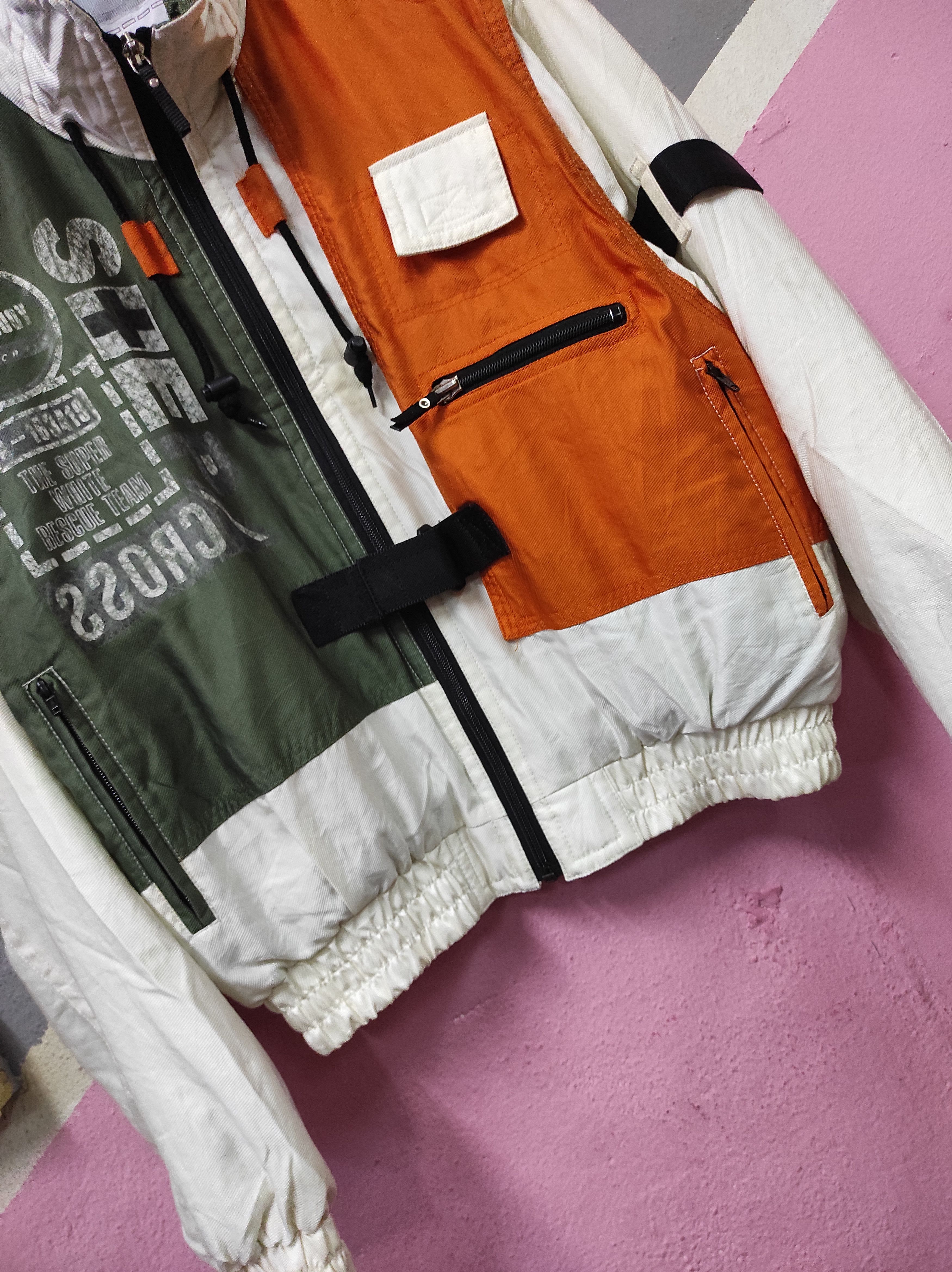 Japanese Brand STEP CROSS LIFE BUOY RESCUE TEAM MULTICOLOUR JACKET HOODED Size US L / EU 52-54 / 3 - 5 Thumbnail