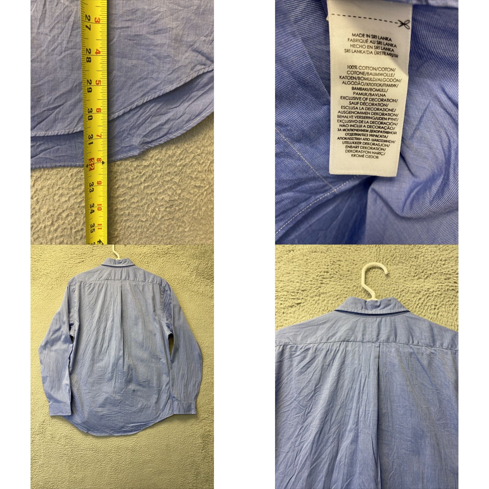 Ralph Lauren VINTAGE Ralph Lauren Men's Shirt Long Sleeve Cotton Blue Casual Business Size Large Size US L / EU 52-54 / 3 - 8 Thumbnail