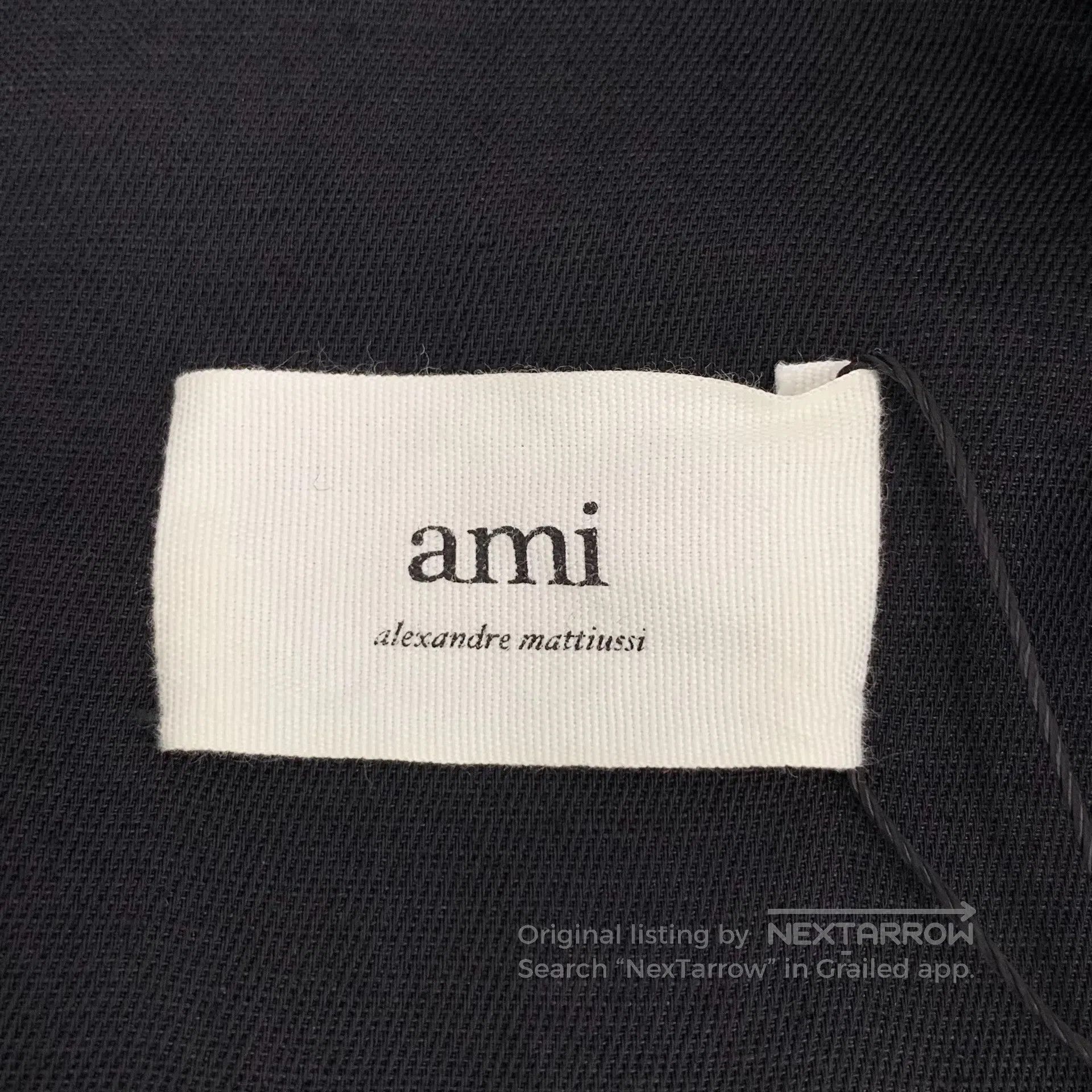 AMI Ami Black Collar Short Sleeve Irregular Hem Dress| Size XS / US 0-2 / IT 36-38 - 6 Thumbnail