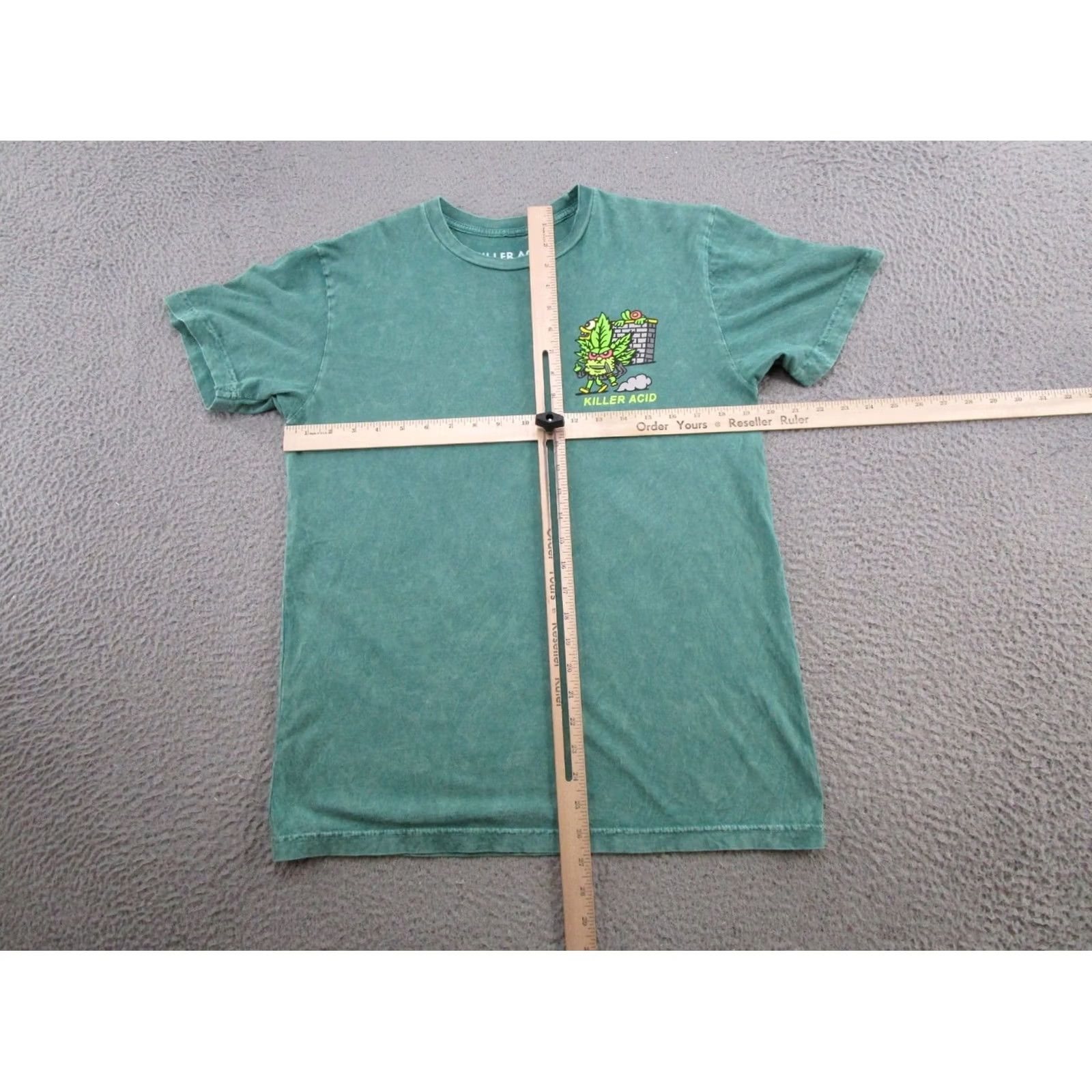 Vintage Killer Acid T-Shirt Shirt Men Size M Green Cotton Short Sleeve Crew Neck Graphic Tee Limited Edition Stoner Marijuana All Seasons Size US M / EU 48-50 / 2 - 4 Thumbnail
