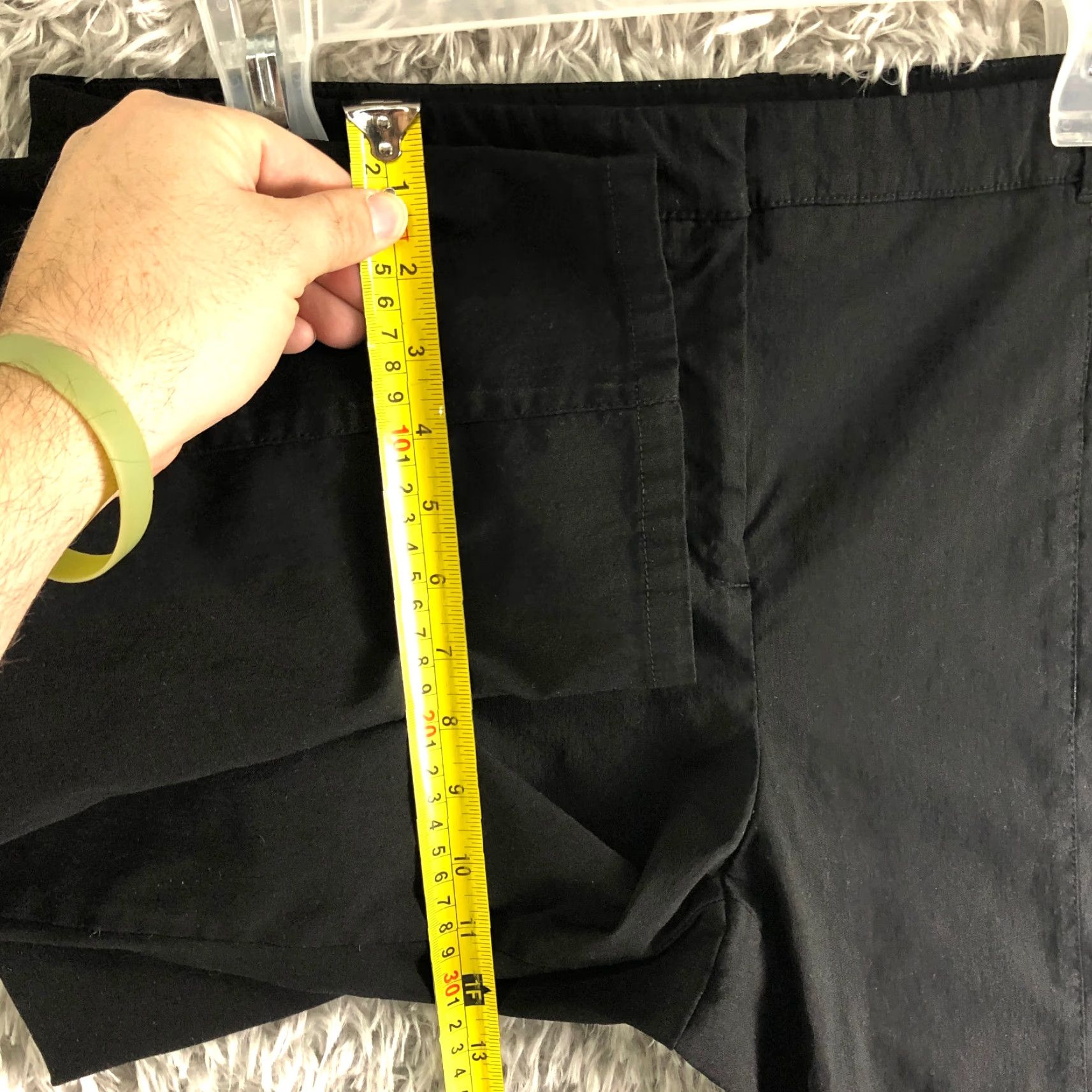 Vintage Style&co Womens Plus Size 18 Black Rayon Pants Stretch Cropped Mid Rise Straight Leg Front Flat Front Casual Mens Womens Boys Girls Size 40" / US 18 - 4 Thumbnail