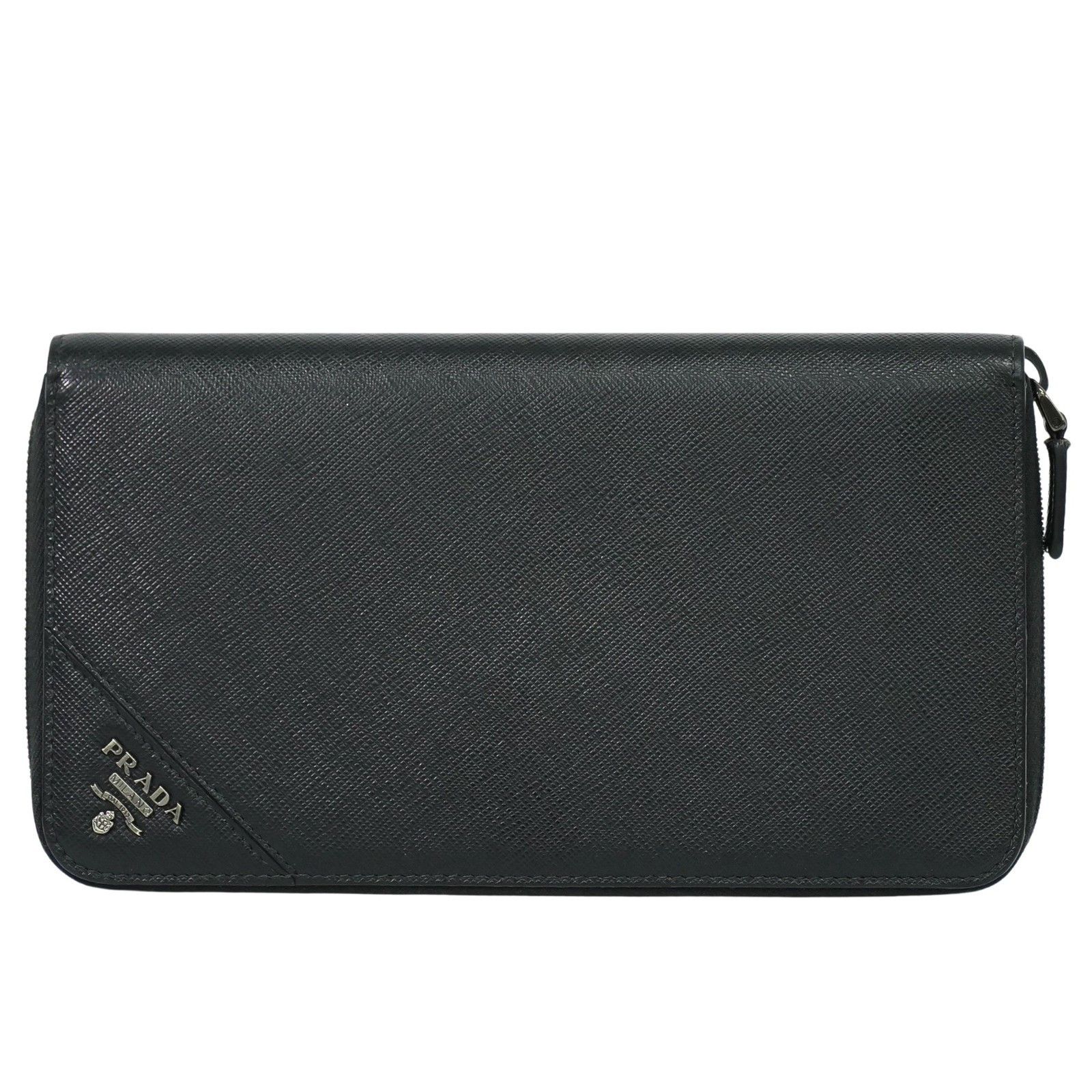 Prada Prada Zip Around Tab Wallet Saffiano Leather Size ONE SIZE - 1 Thumbnail