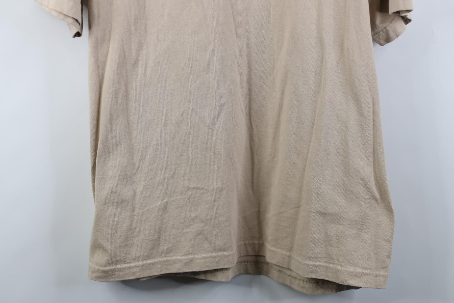 Vintage Vintage 90s Y2K Streetwear Blank Cotton T-Shirt Khaki Beige Size US XL / EU 56 / 4 - 3 Thumbnail