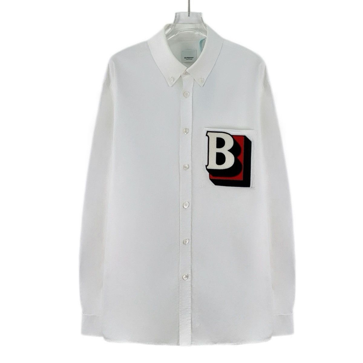 Burberry Burberry White Letter Embroidered Long Sleeve Shirt K26WX Size US L / EU 52-54 / 3 - 1 Thumbnail