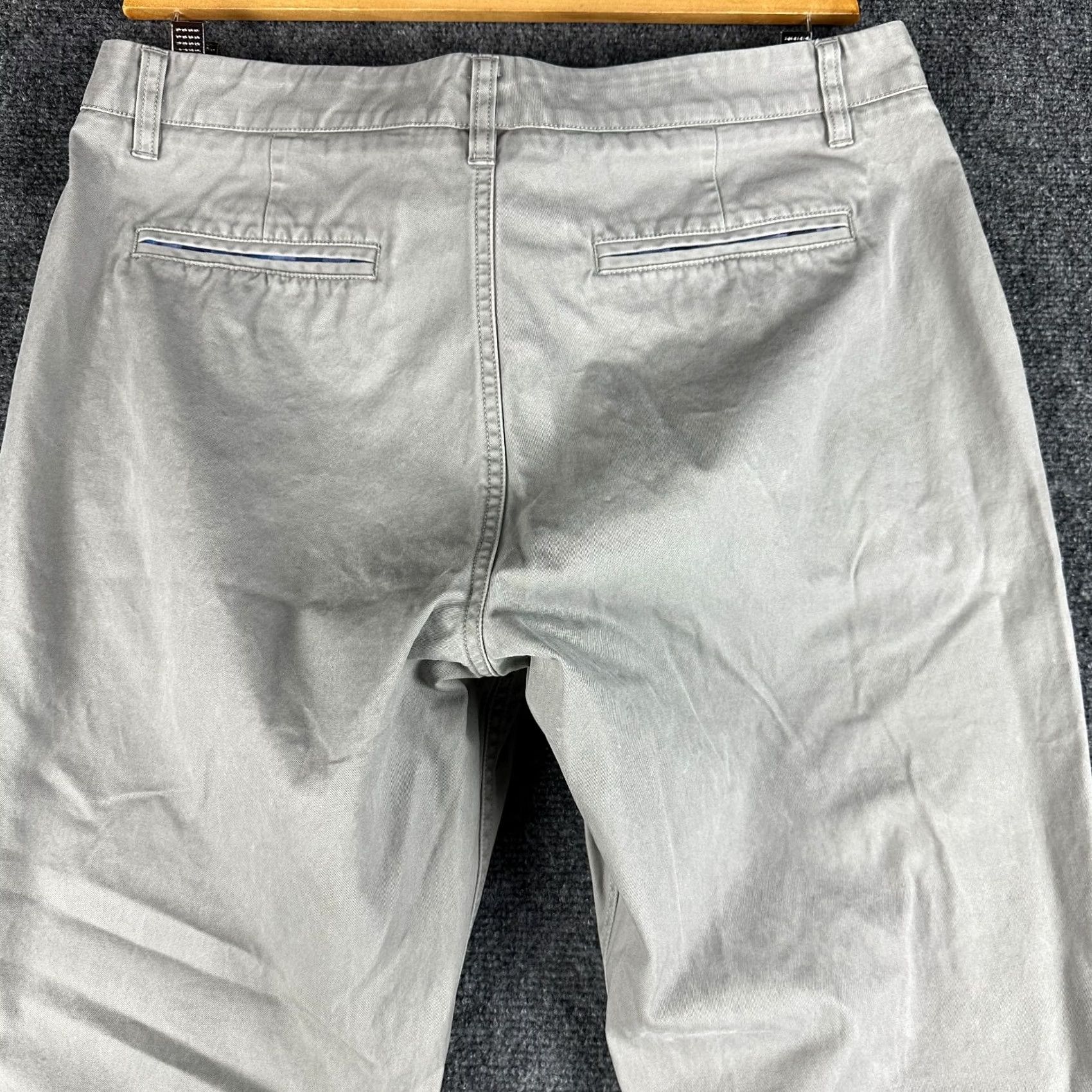 Bonobos Bonobos Pants Mens 35 Straight Fit Washed Chino Gray Cotton Stretch Flat Front Size US 35 - 7 Thumbnail