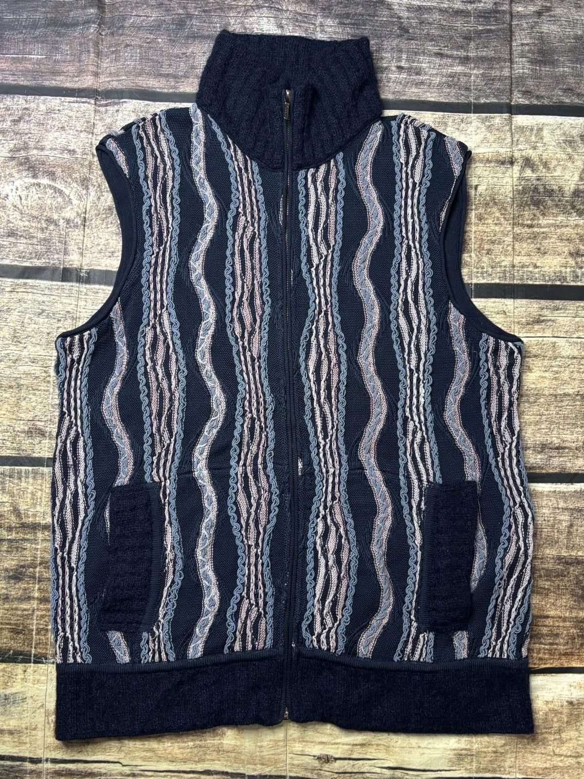Coogi VTG Coogi Sweater Vest Mens Large 3D Knit Australia Zip Size US L / EU 52-54 / 3 - 1 Thumbnail