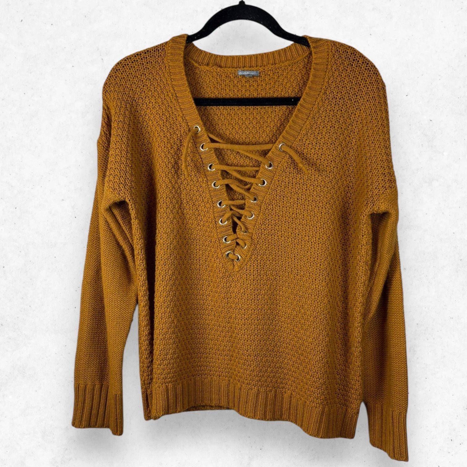 Other Charlotte Russe Women's L Mustard Yellow Lace Up Neckline Size L / US 10 / IT 46 - 1 Thumbnail